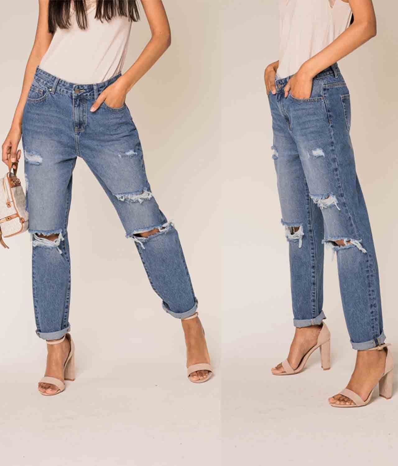 Superfashion Ženske jeans hlače boyfriend Q1863