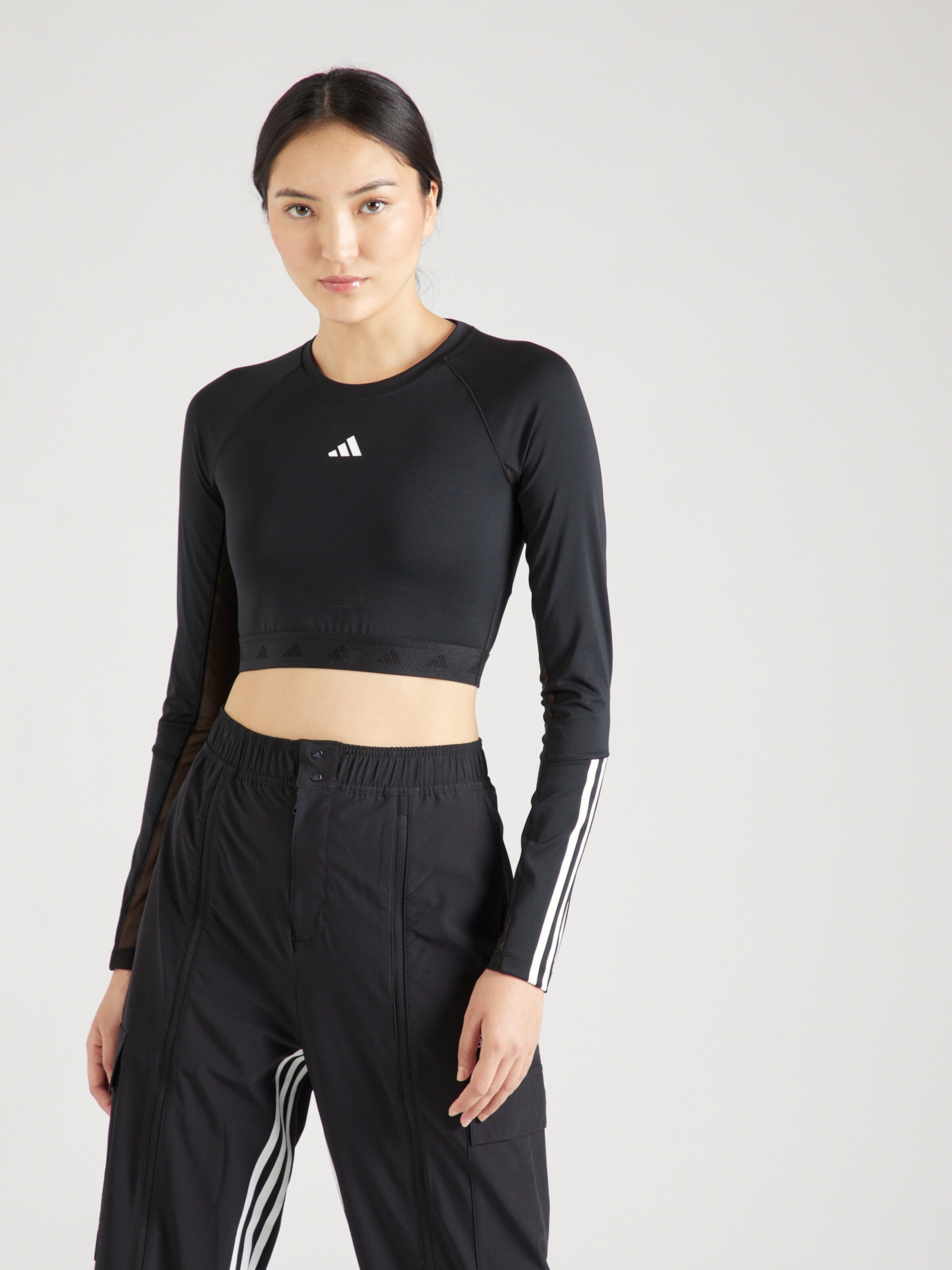 ADIDAS PERFORMANCE Funkcionalna majica 'Hyperglam' črna / bela