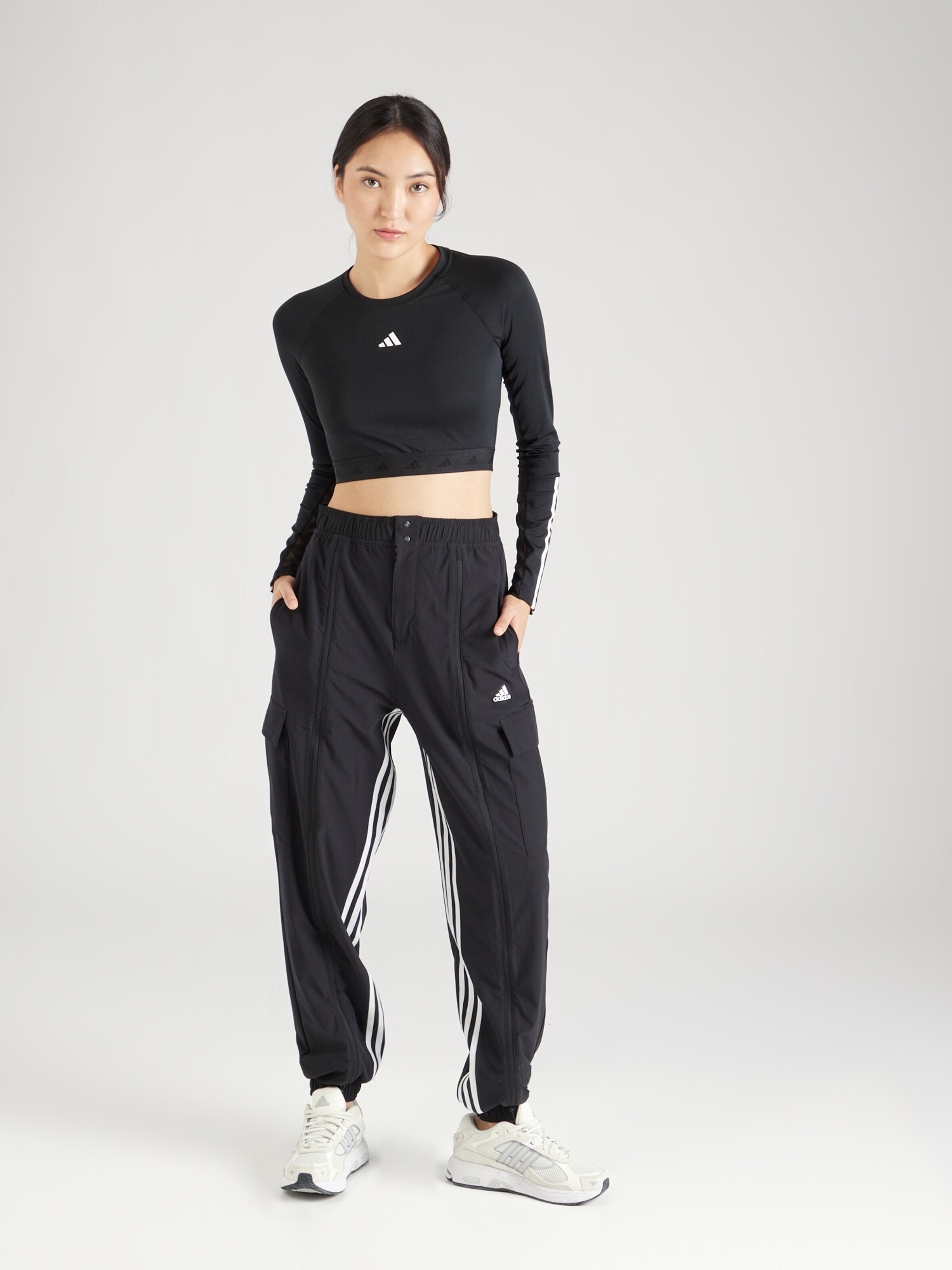 ADIDAS PERFORMANCE Funkcionalna majica 'Hyperglam' črna / bela