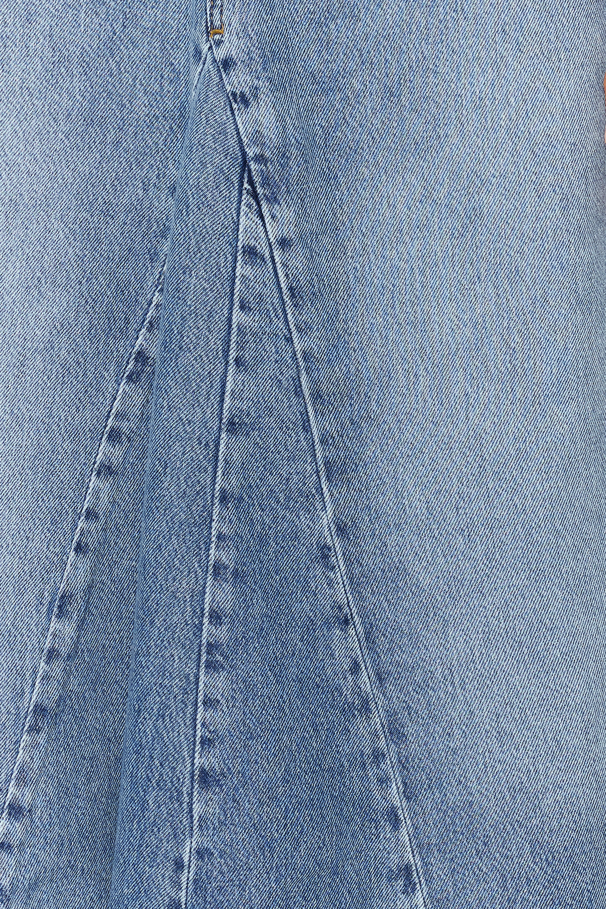 Trendyol Blue Flounce Sewing Detailed High Waist Maxi Denim Skirt