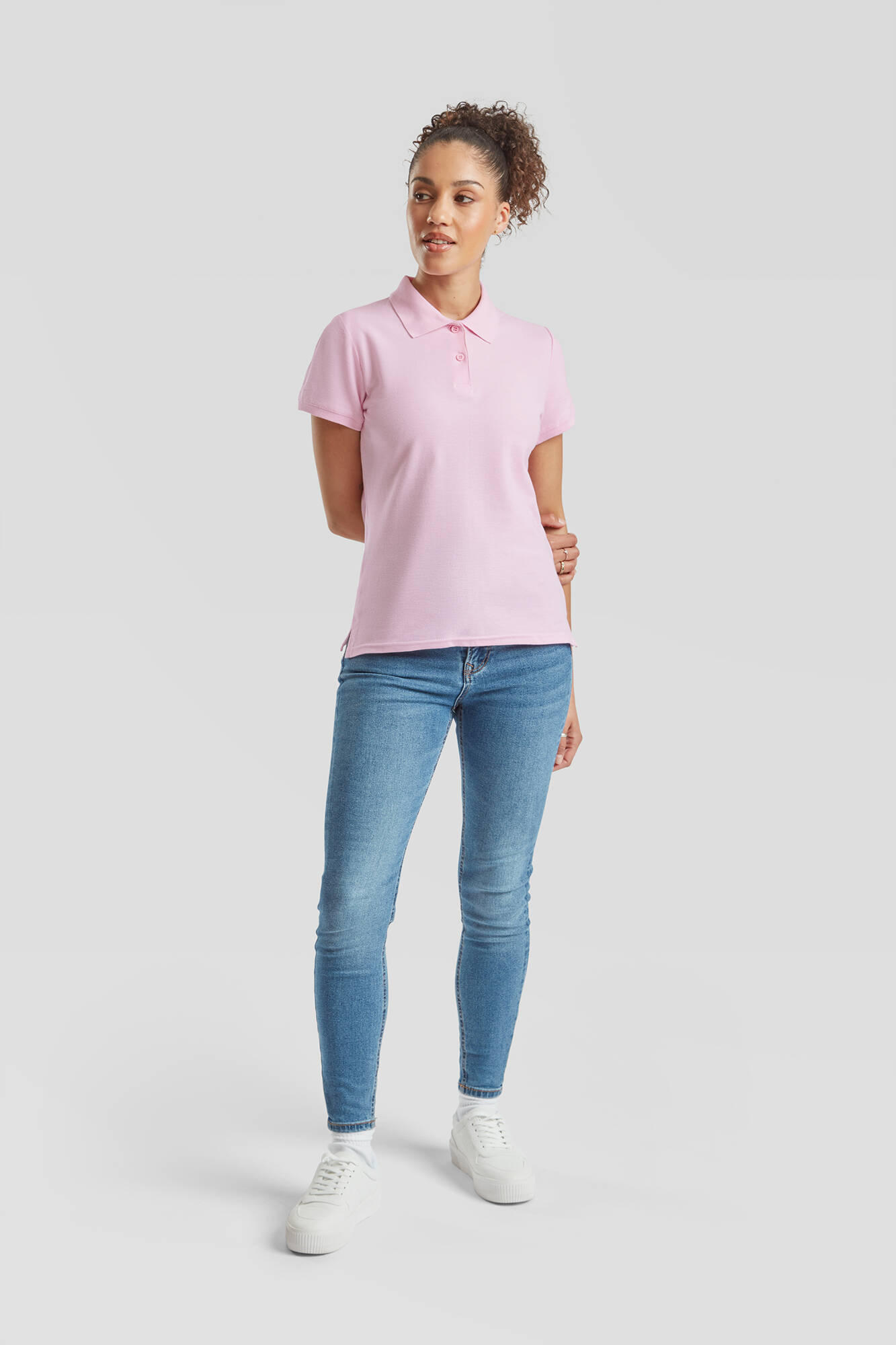 Polo Fruit of the Loom Pink Women's T-shirt