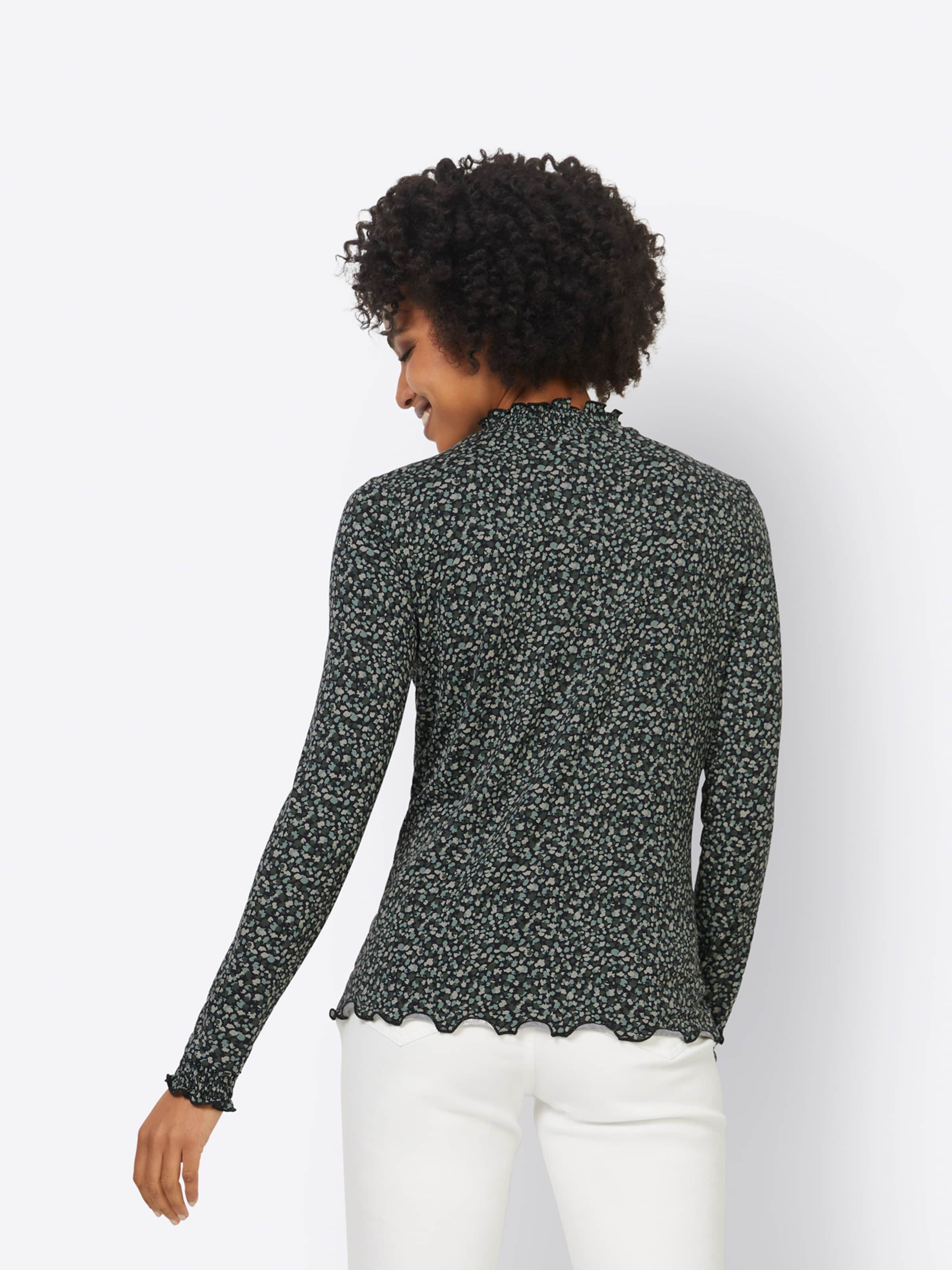 heine Majica greige / pastelno zelena / temno zelena / črna