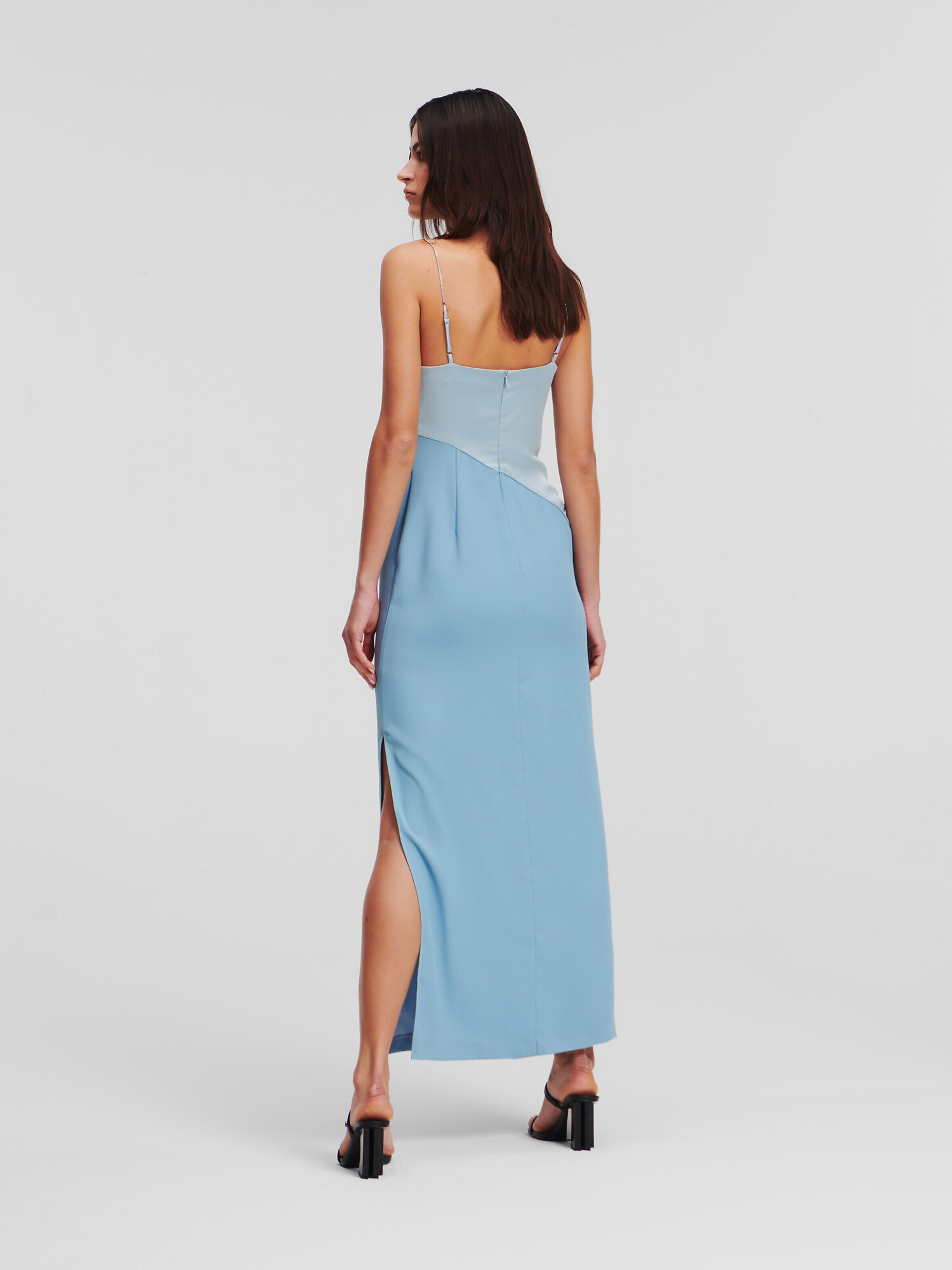 Karl Lagerfeld Večerna obleka pastelno modra / svetlo modra