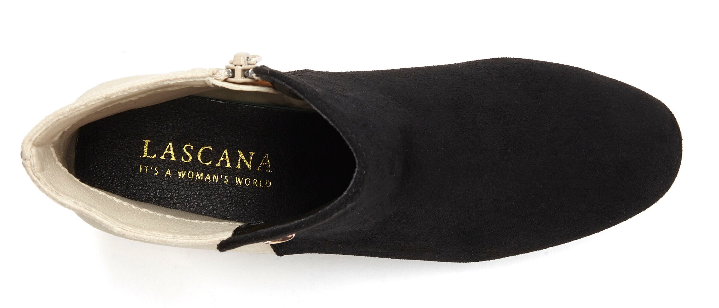 LASCANA Gležnarji svetlo bež / črna