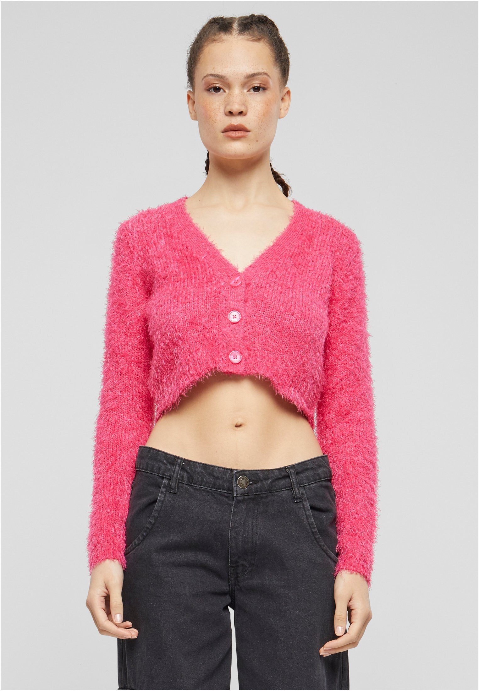 Urban Classics Women's feather sweater - pink