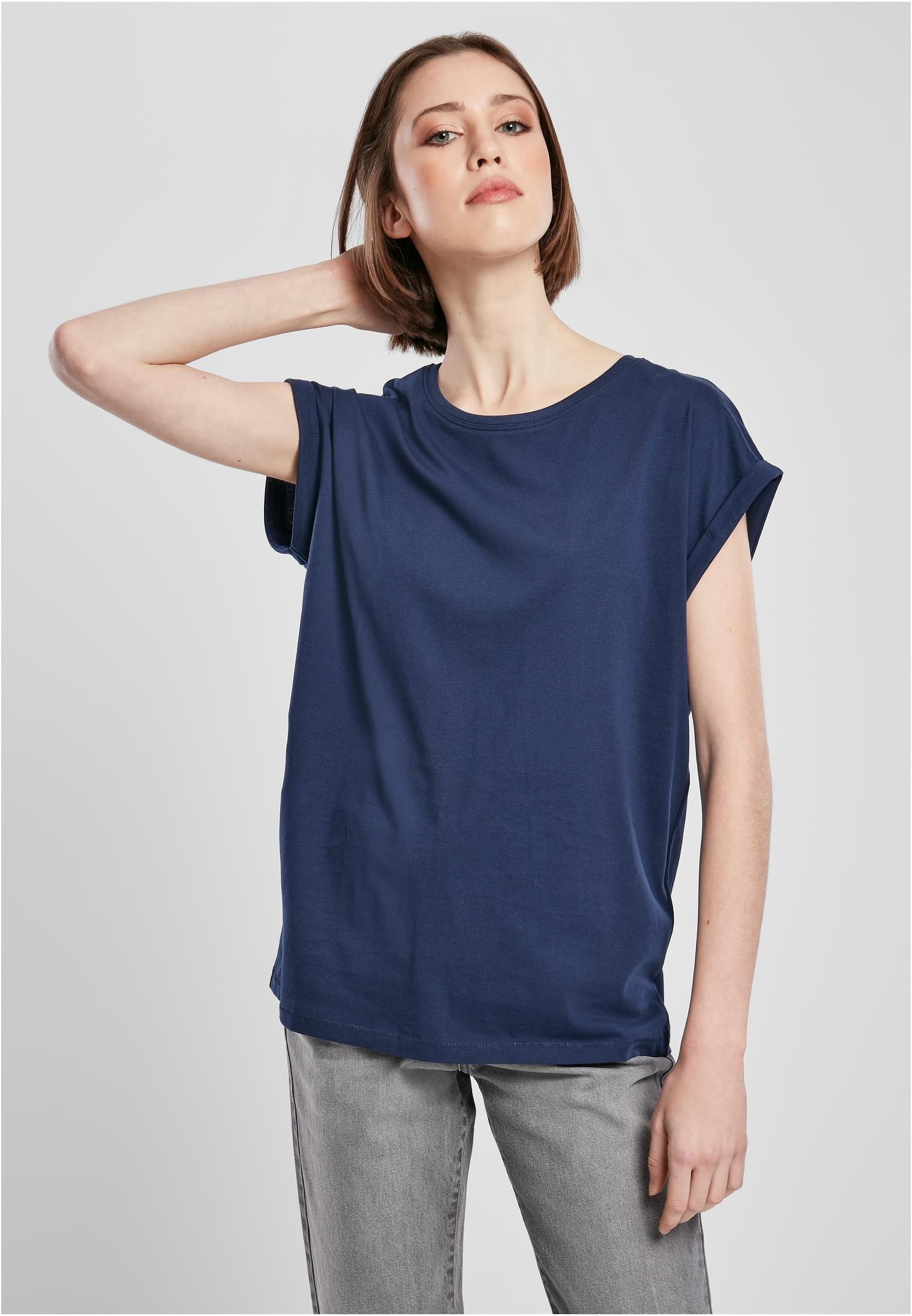 Urban Classics Women's T-shirt with extended shoulder dark blue