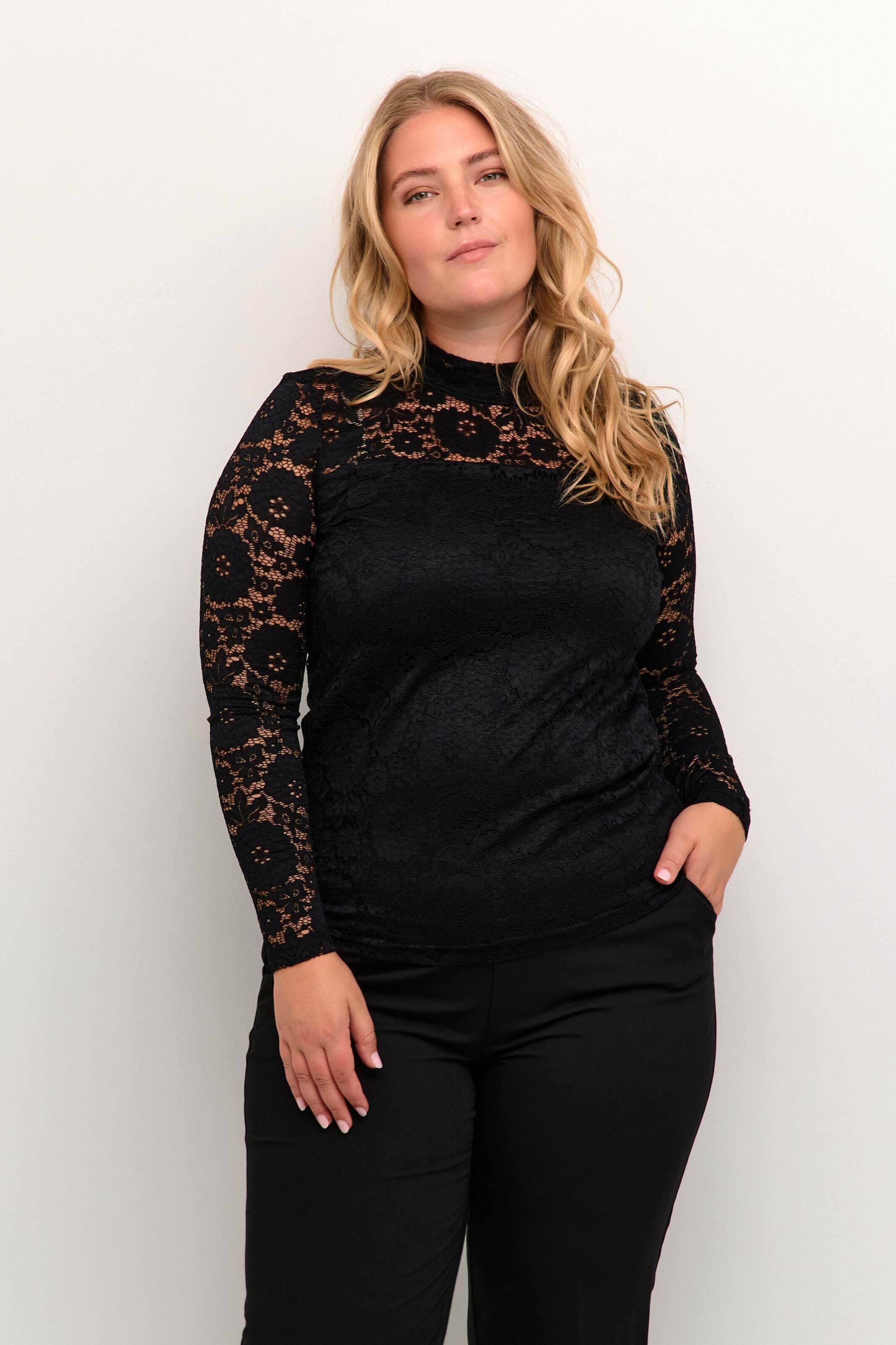 KAFFE CURVE Majica 'Elga' črna