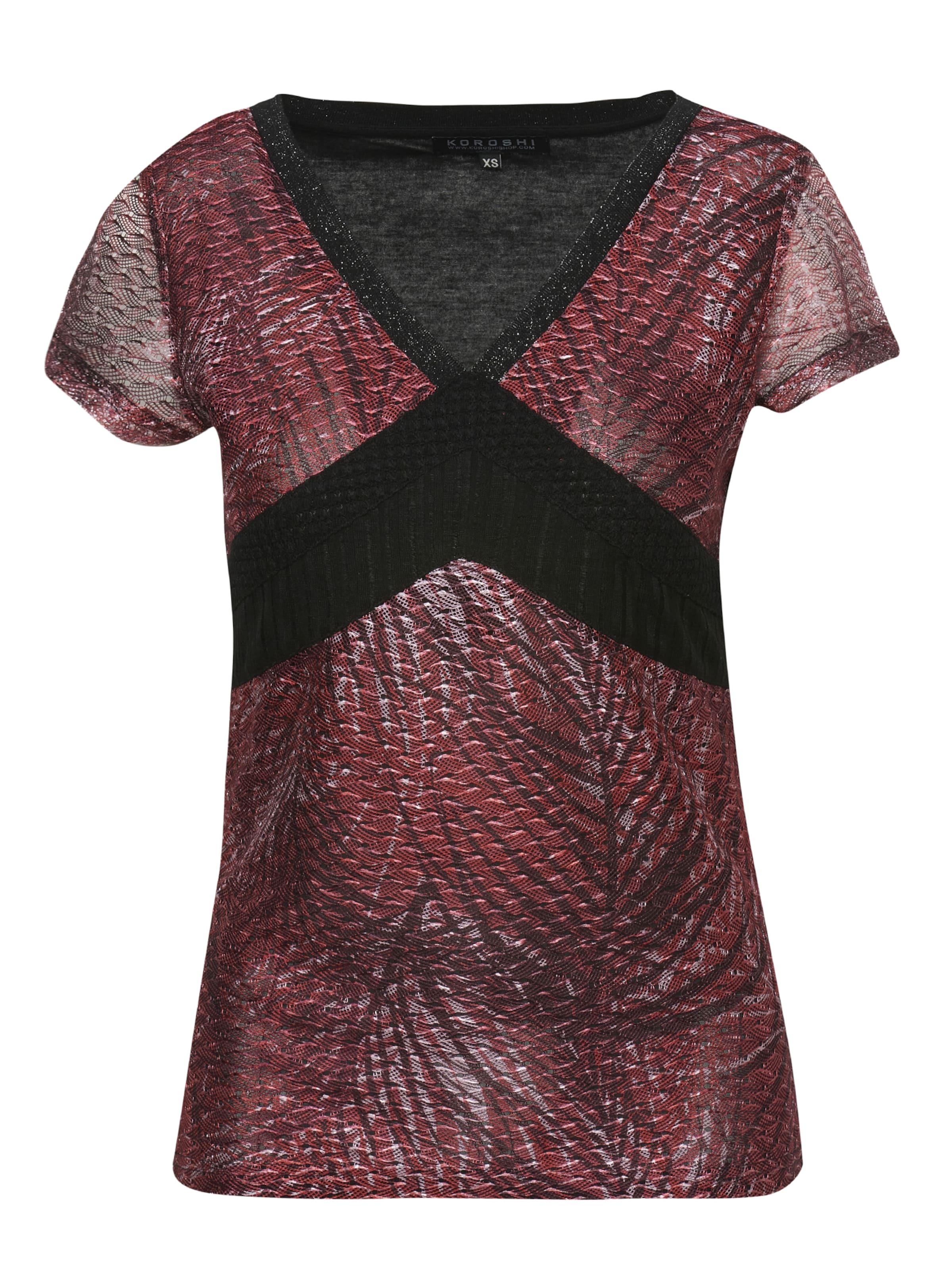 KOROSHI Majica temno rdeča / črna