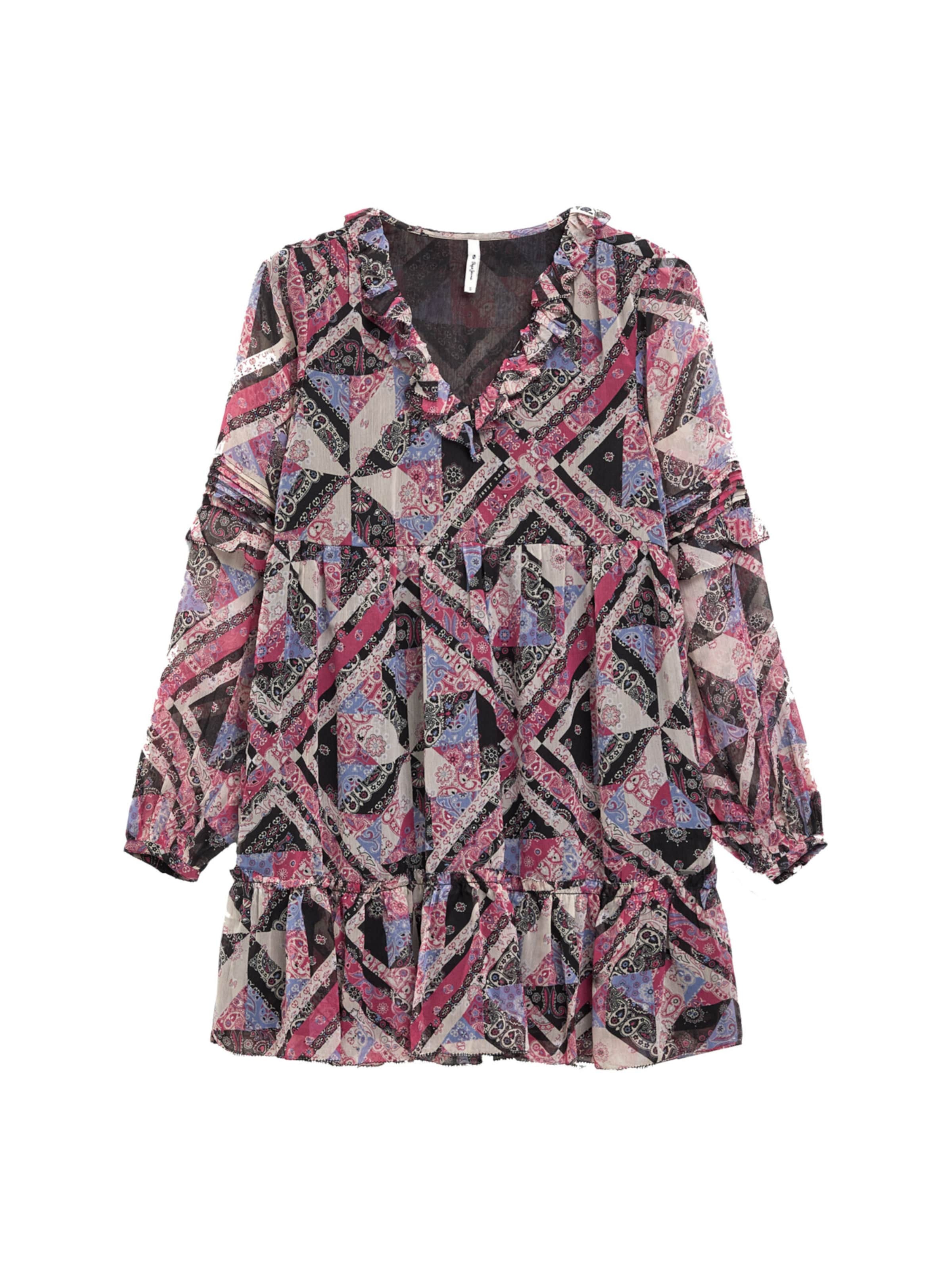 Pepe Jeans Obleka 'Pitu' modra / siva / roza / črna