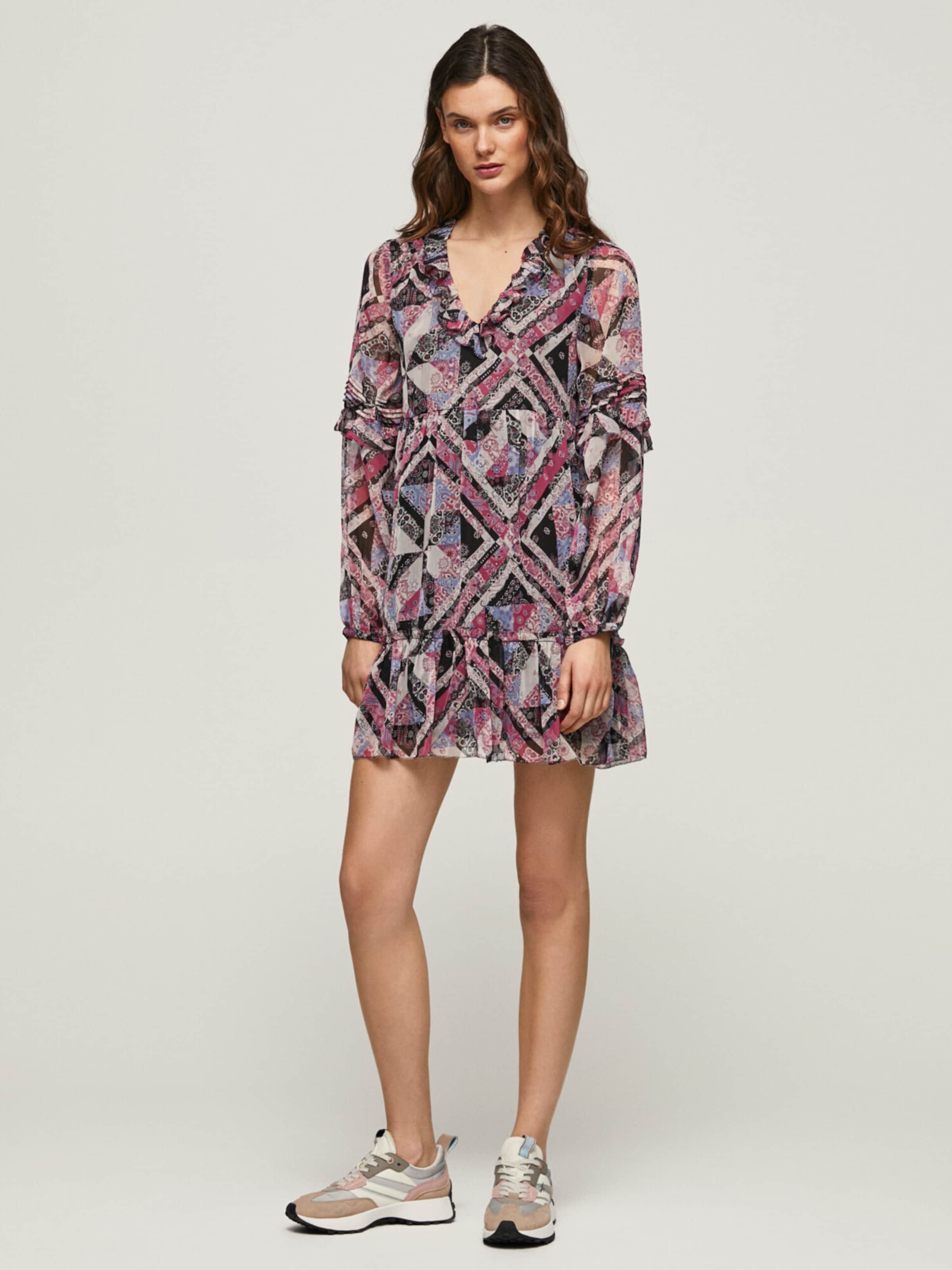 Pepe Jeans Obleka 'Pitu' modra / siva / roza / črna