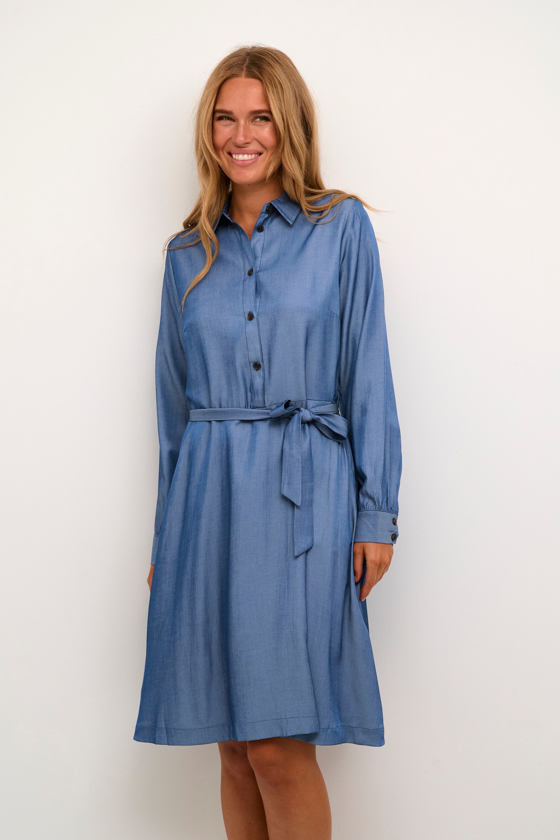 Kaffe Dolga srajca 'Leonora' kraljevo modra