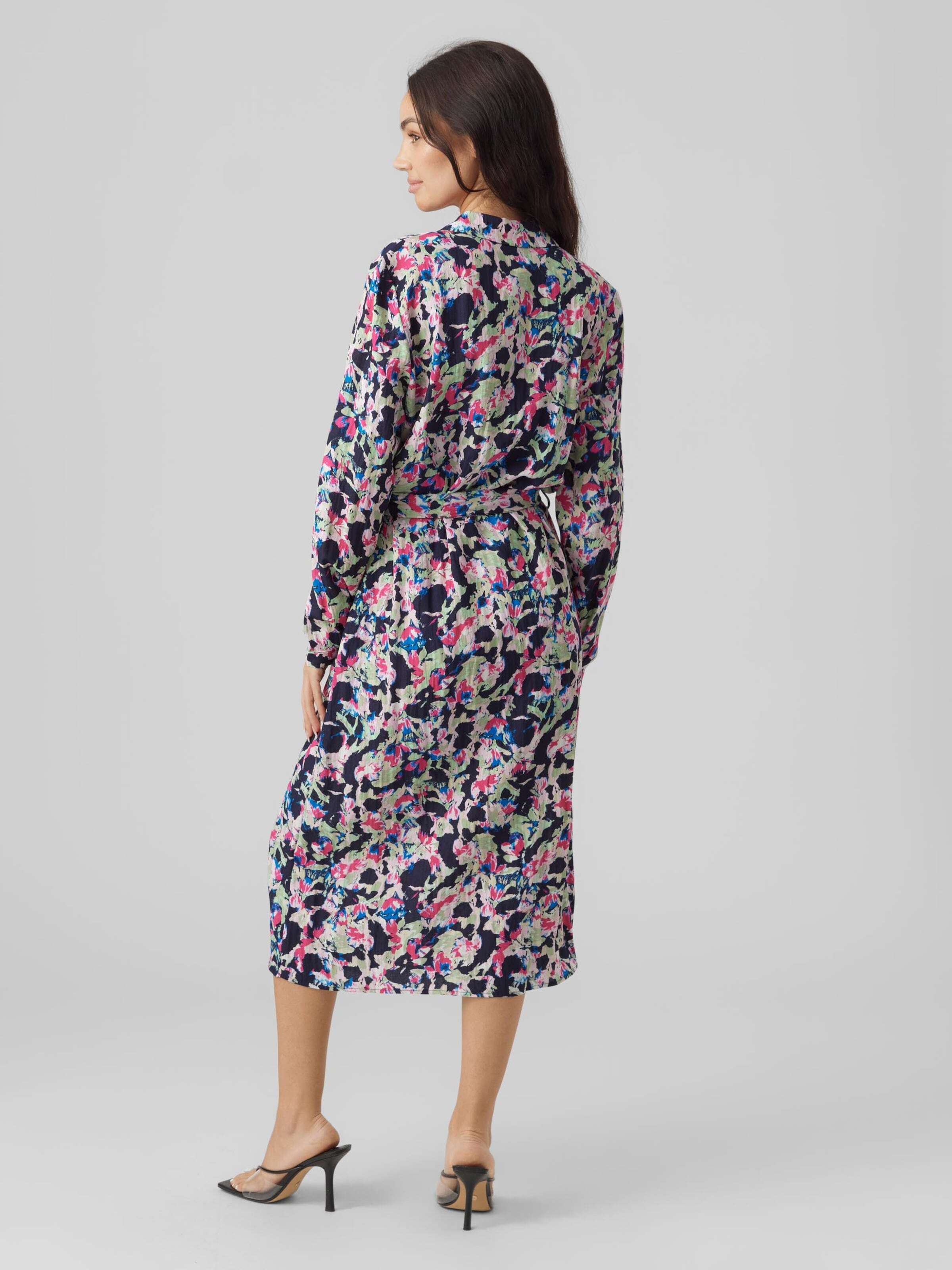 VERO MODA Dolga srajca 'BONNI BAY' modra / mornarska / roza / roza