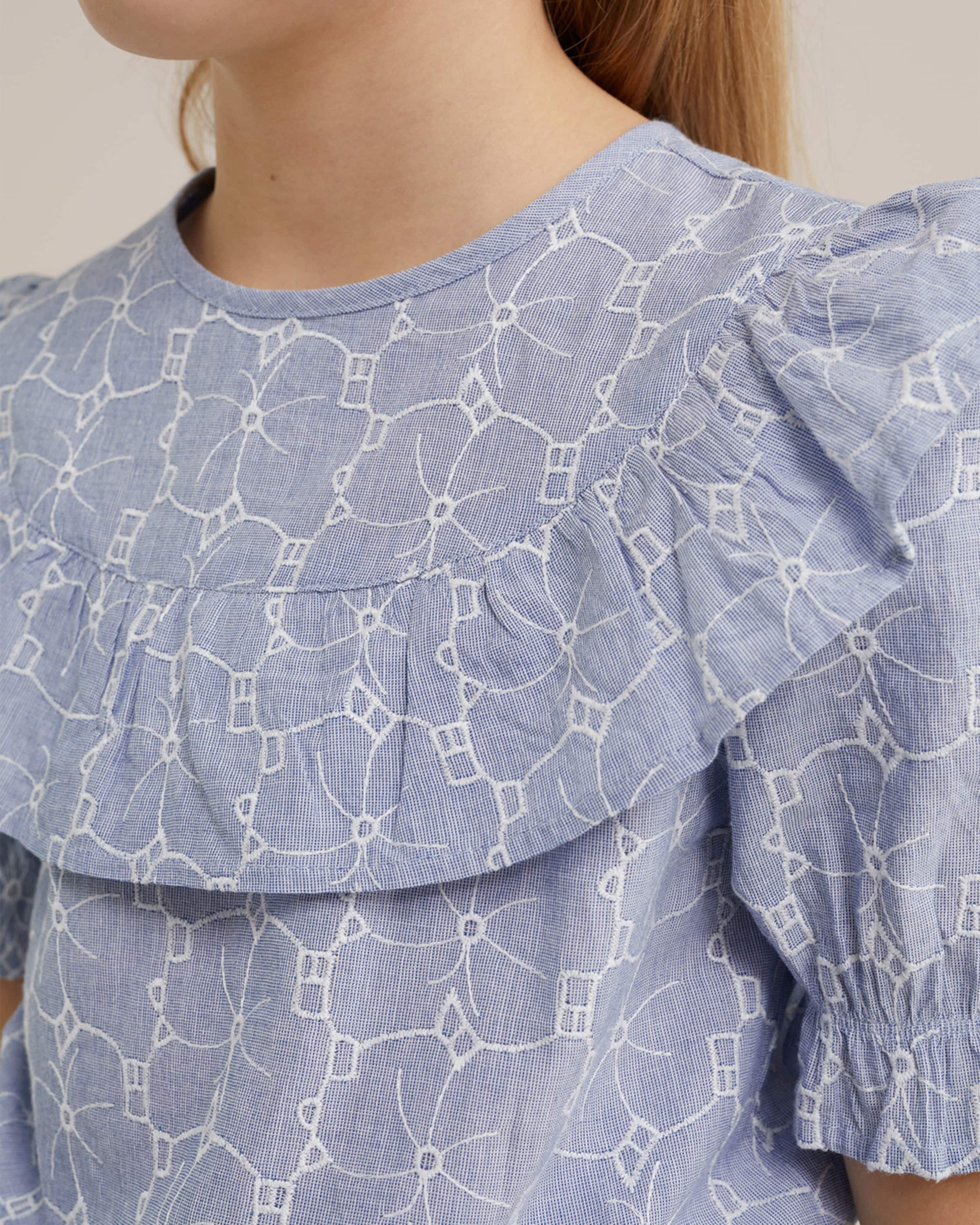 WE Fashion Bluza svetlo modra / bela