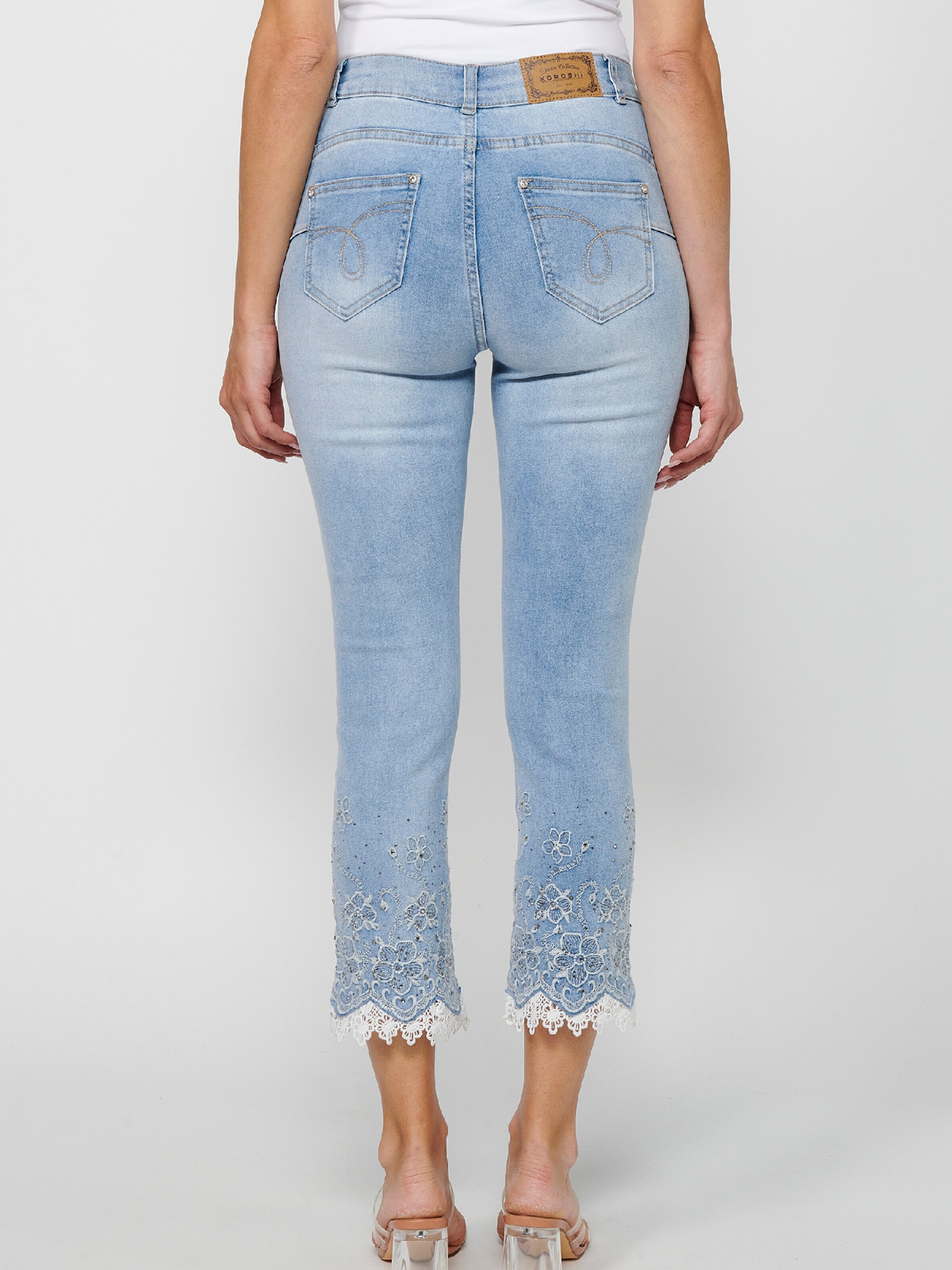 KOROSHI Kavbojke modra / moder denim / transparentna