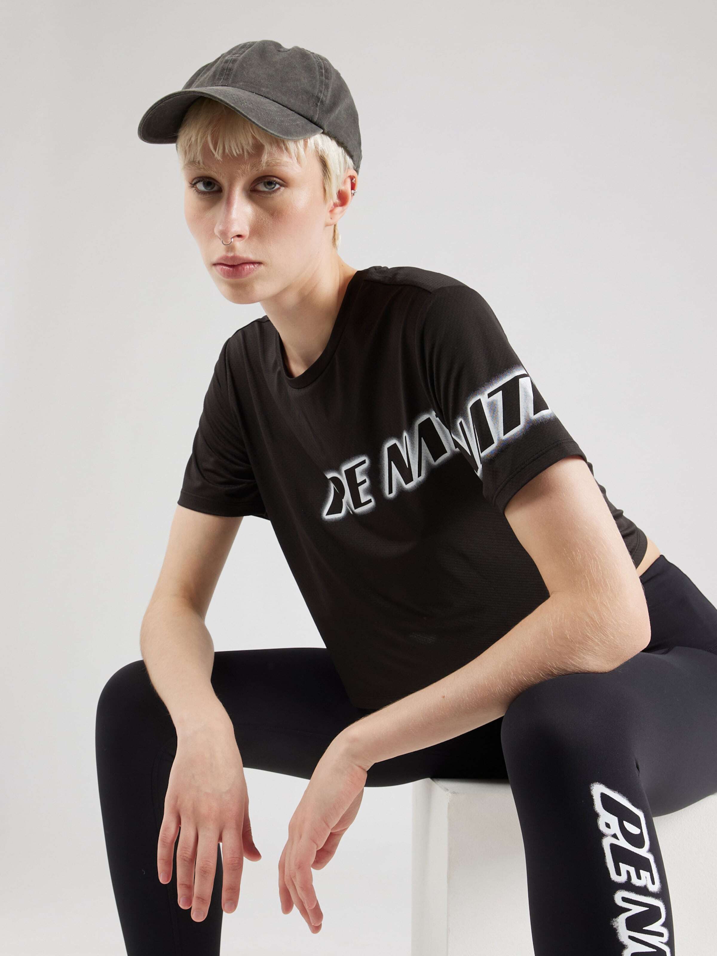 P.E Nation Funkcionalna majica 'Tiebreak Air' črna / bela