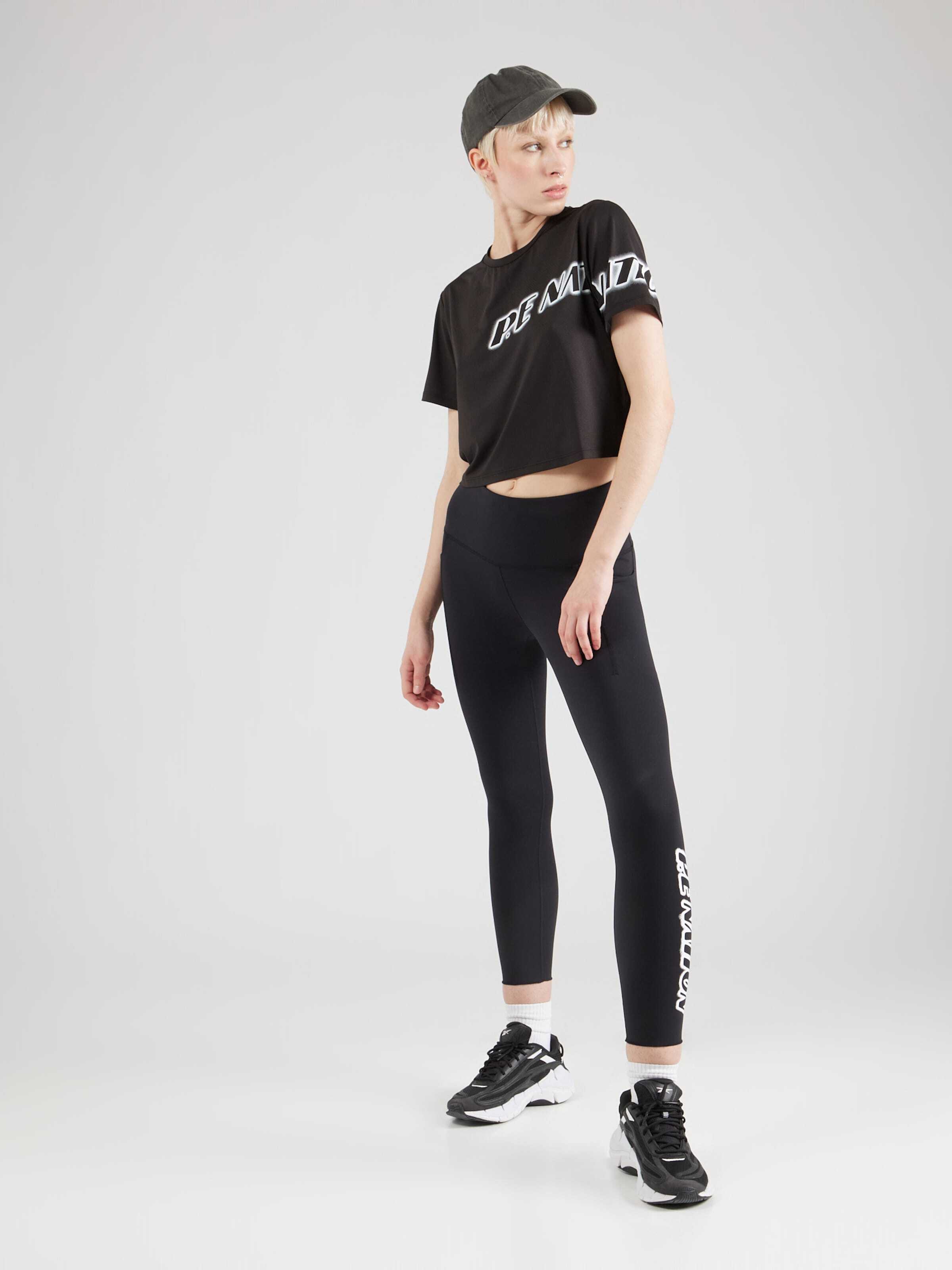 P.E Nation Funkcionalna majica 'Tiebreak Air' črna / bela