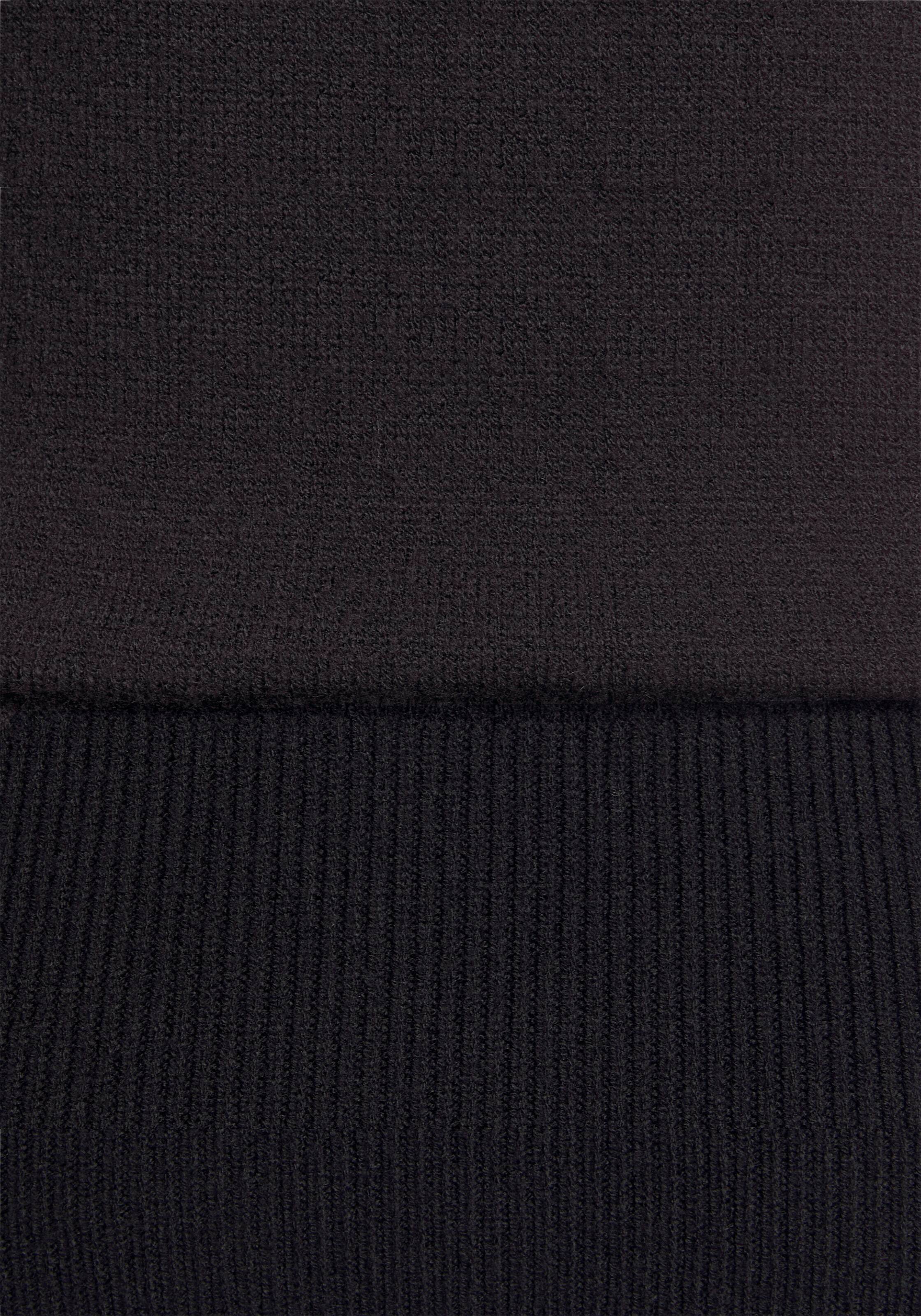 LASCANA Pletena obleka črna