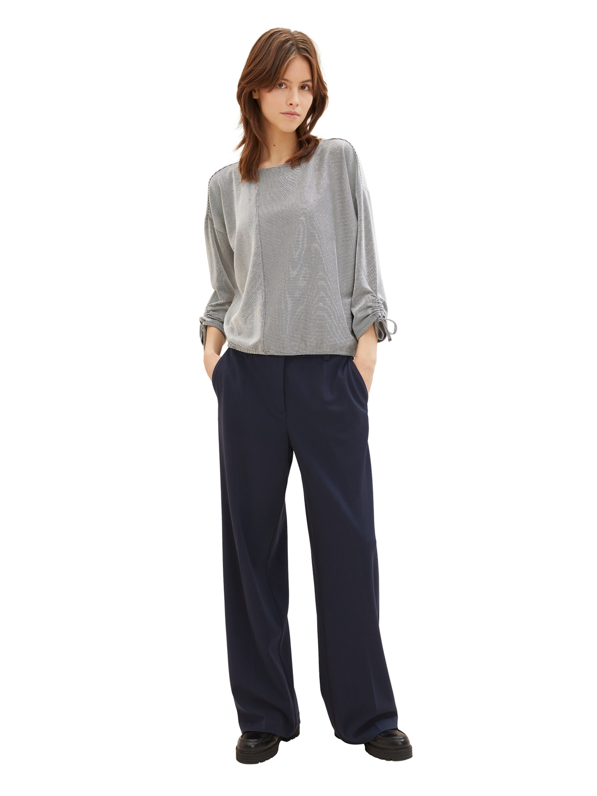 TOM TAILOR DENIM Majica mornarska / off-bela