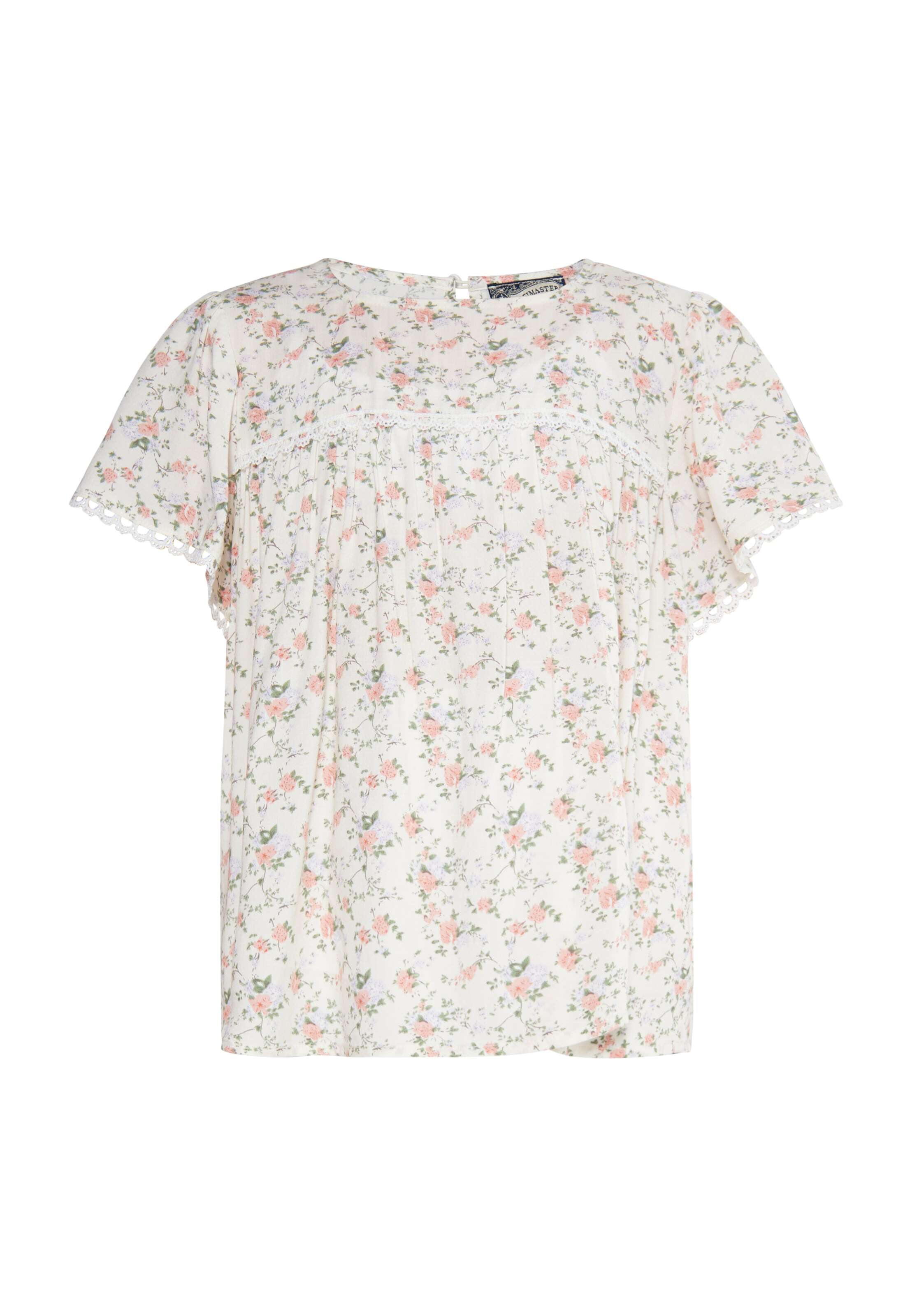 DreiMaster Vintage Bluza zelena / pastelno lila / staro roza / naravno bela