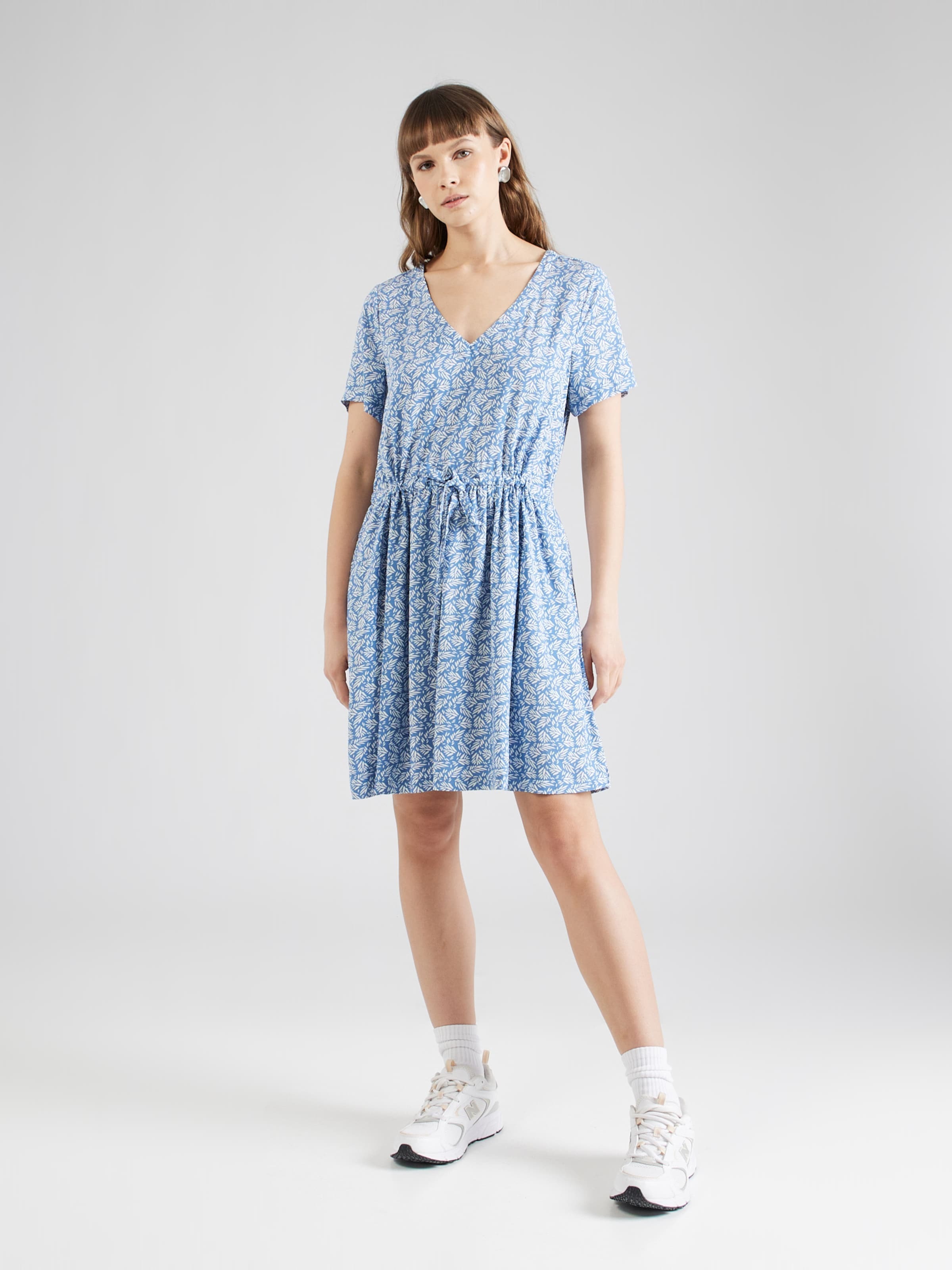 VILA Obleka 'VILISE' golobje modra / bela