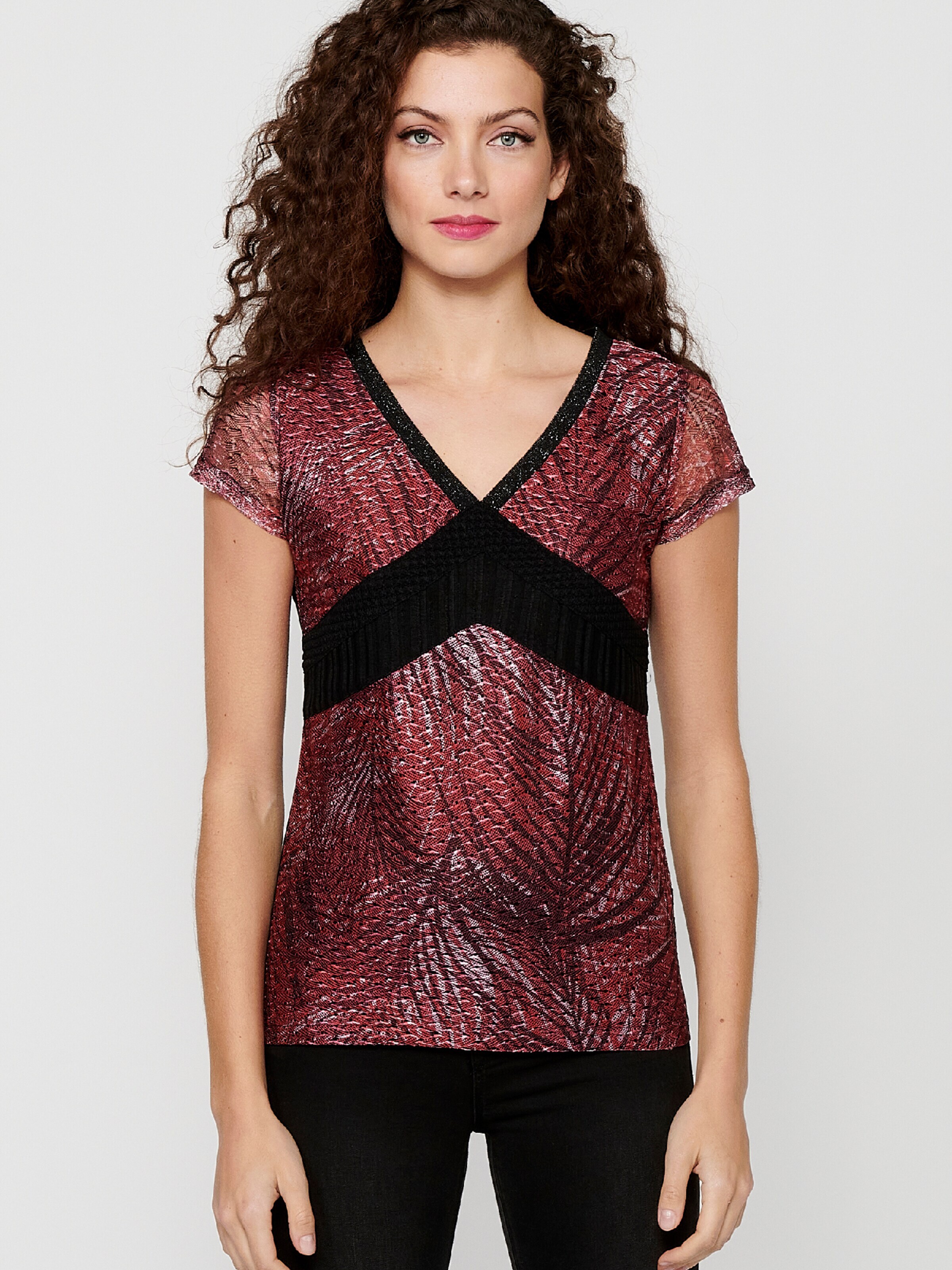 KOROSHI Majica temno rdeča / črna