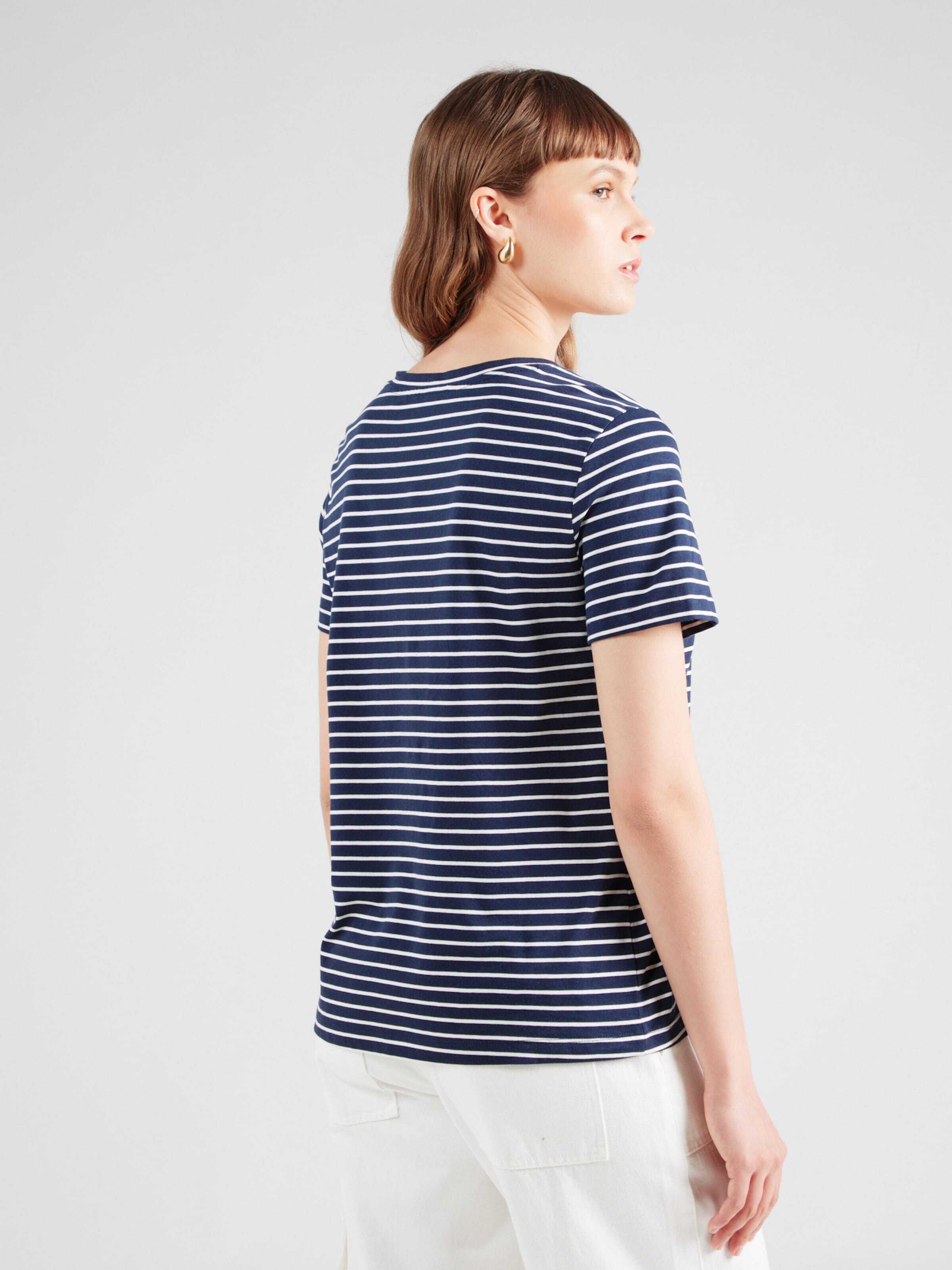 VERO MODA Majica mornarska / temno siva / bela