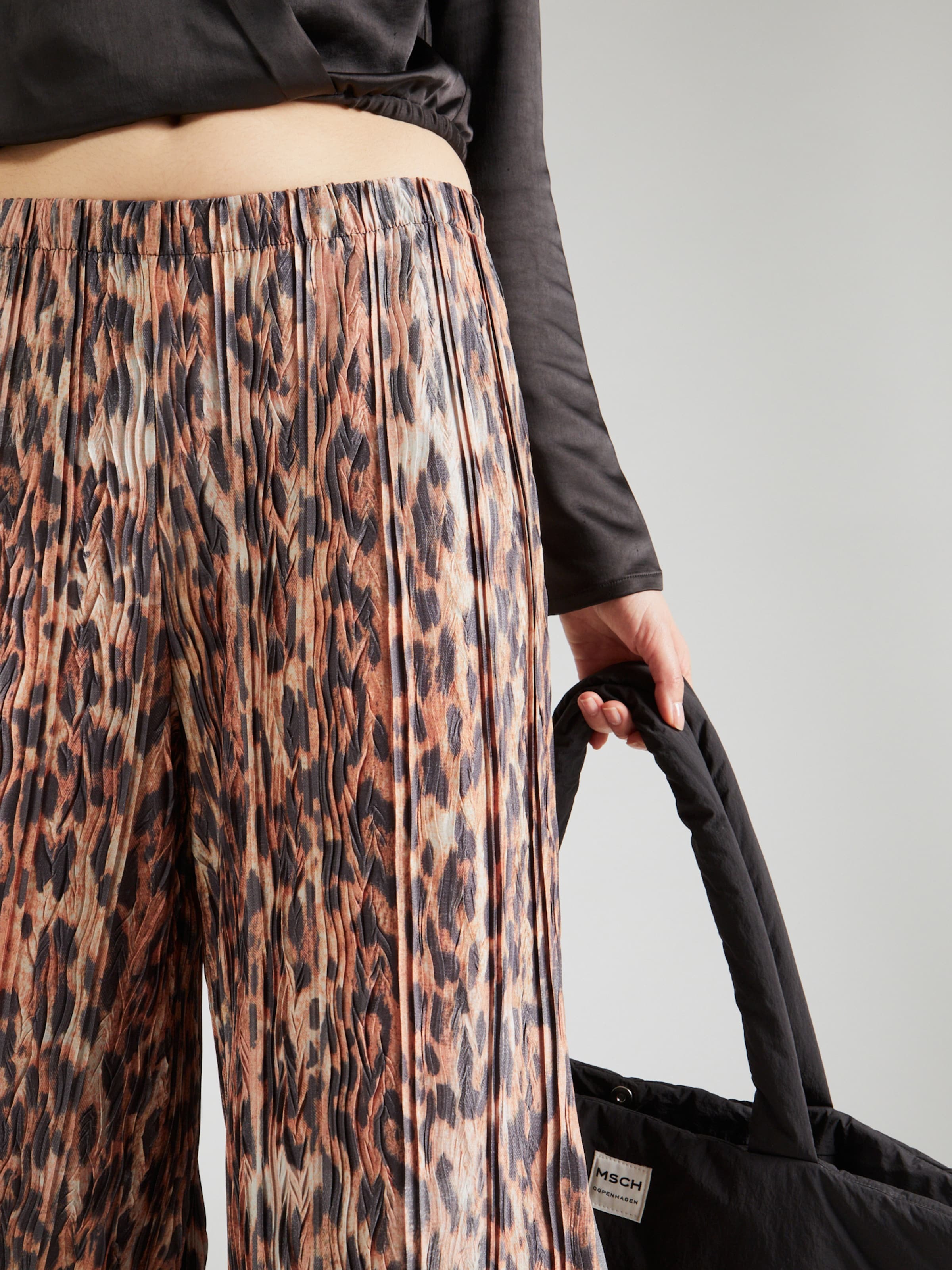 TOPSHOP Hlače kostanj rjava / brokat / črna