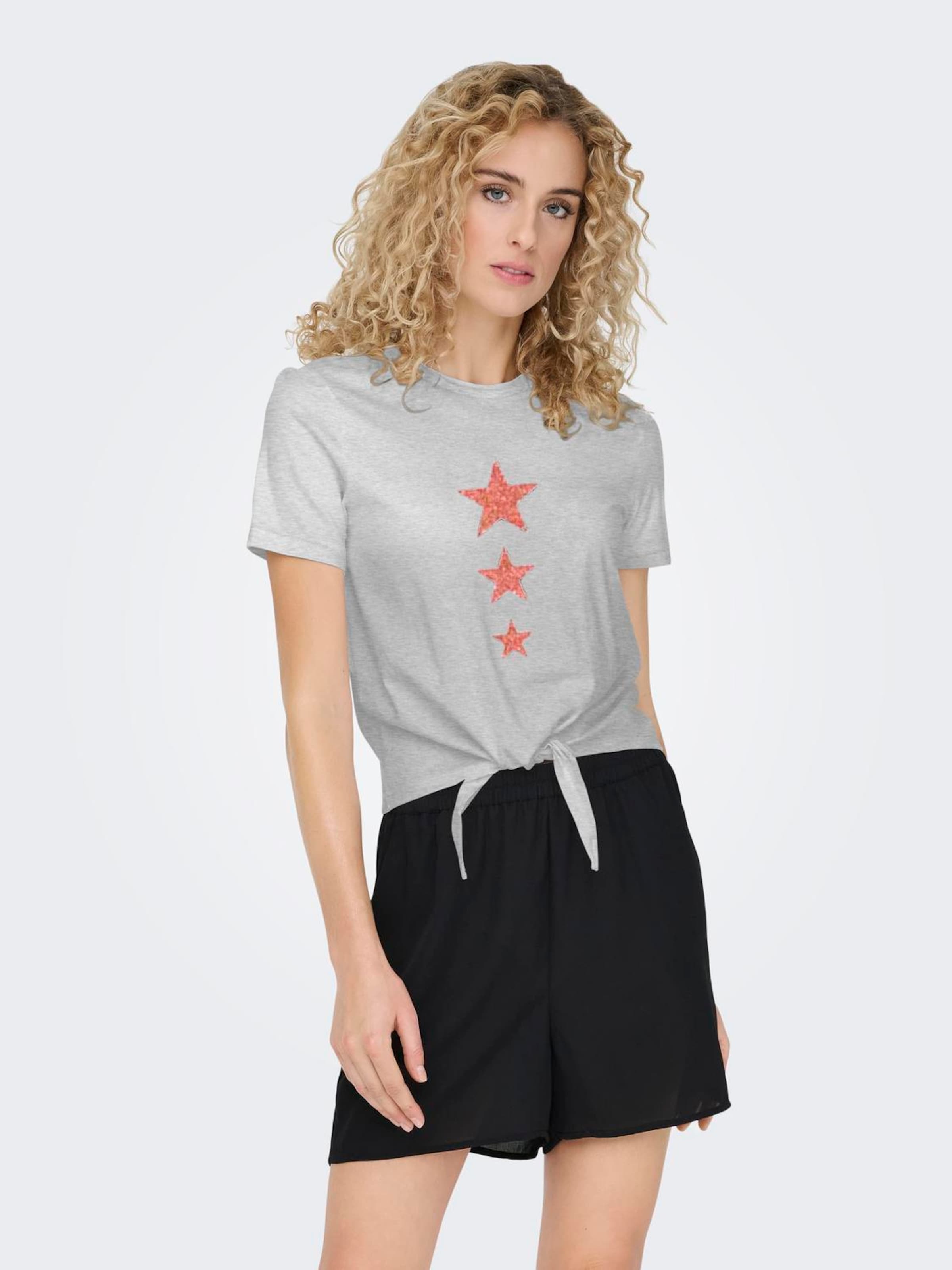 ONLY Majica 'ONLKITA' pegasto siva / staro roza