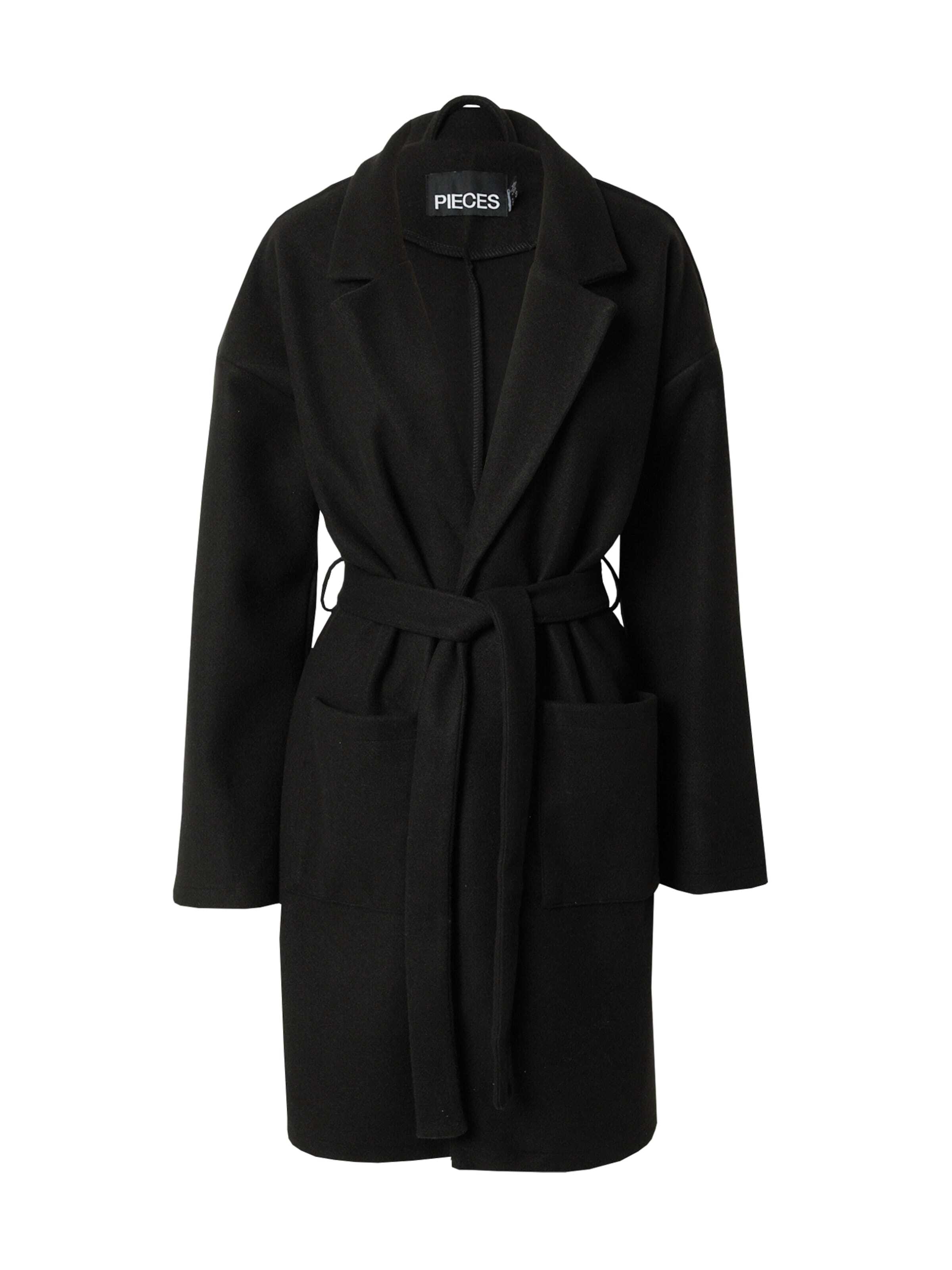 PIECES Prehoden plašč črna