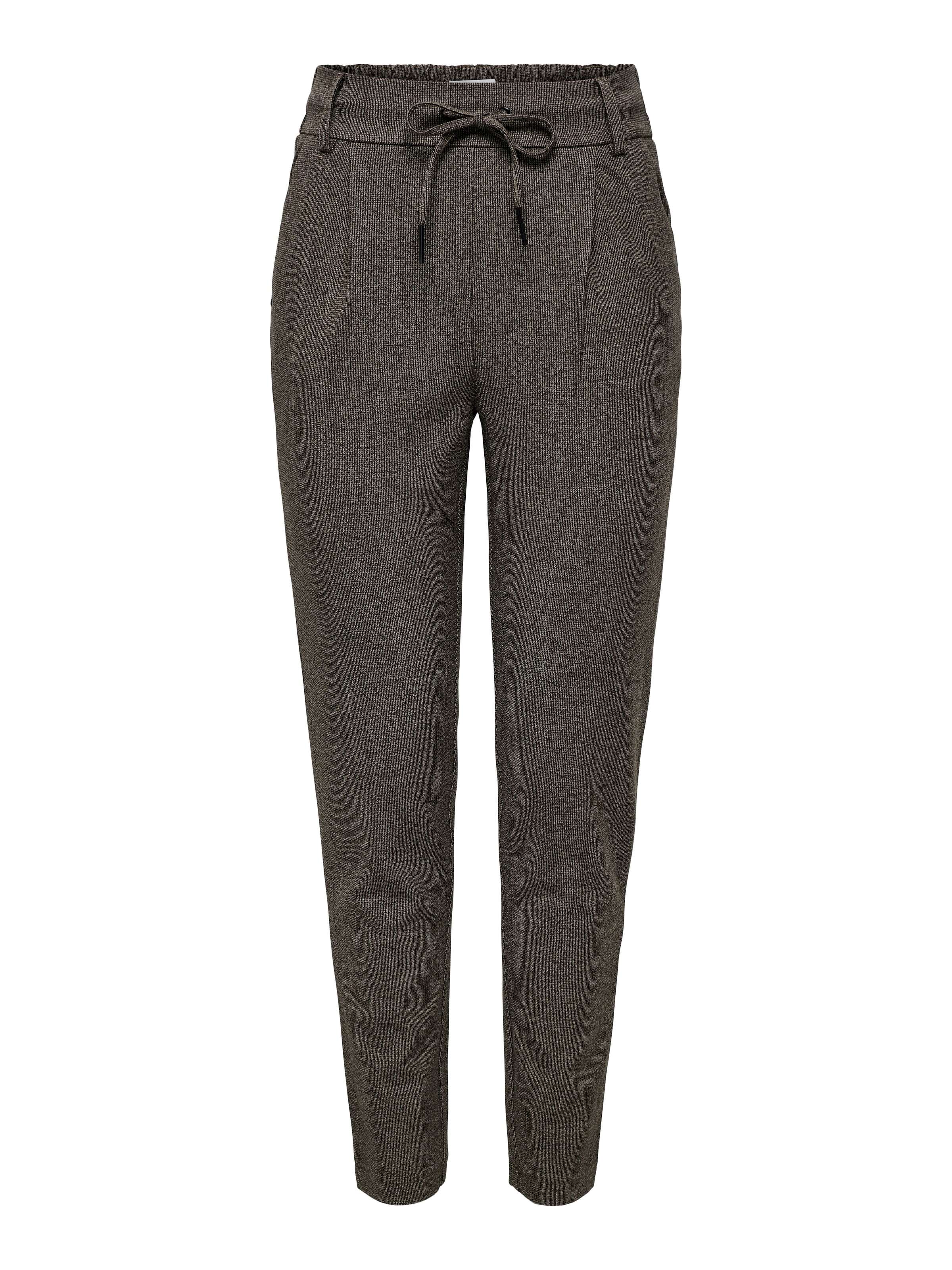 ONLY Hlače z naborki črna / naravno bela