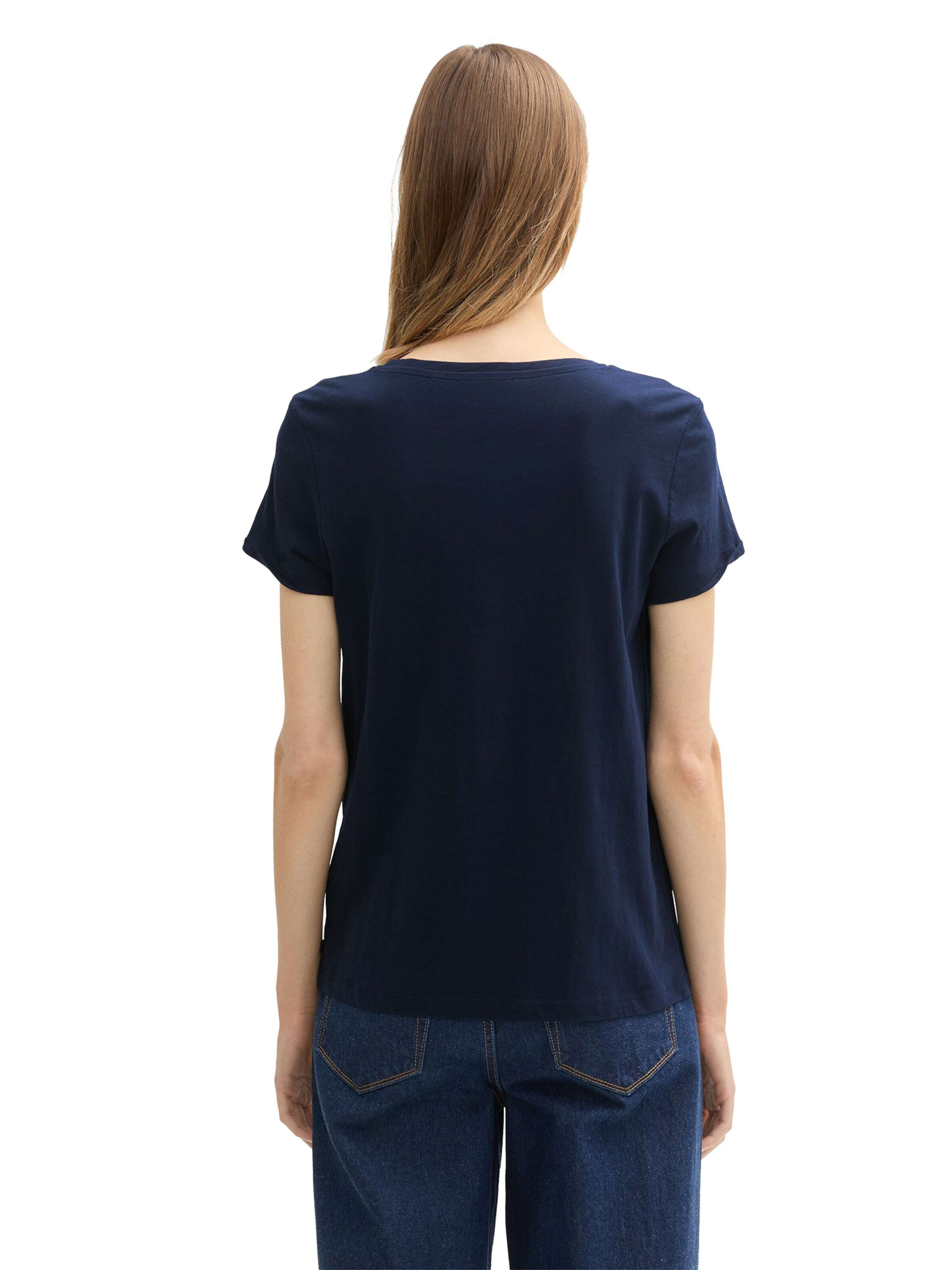 TOM TAILOR DENIM Majica mornarska / off-bela