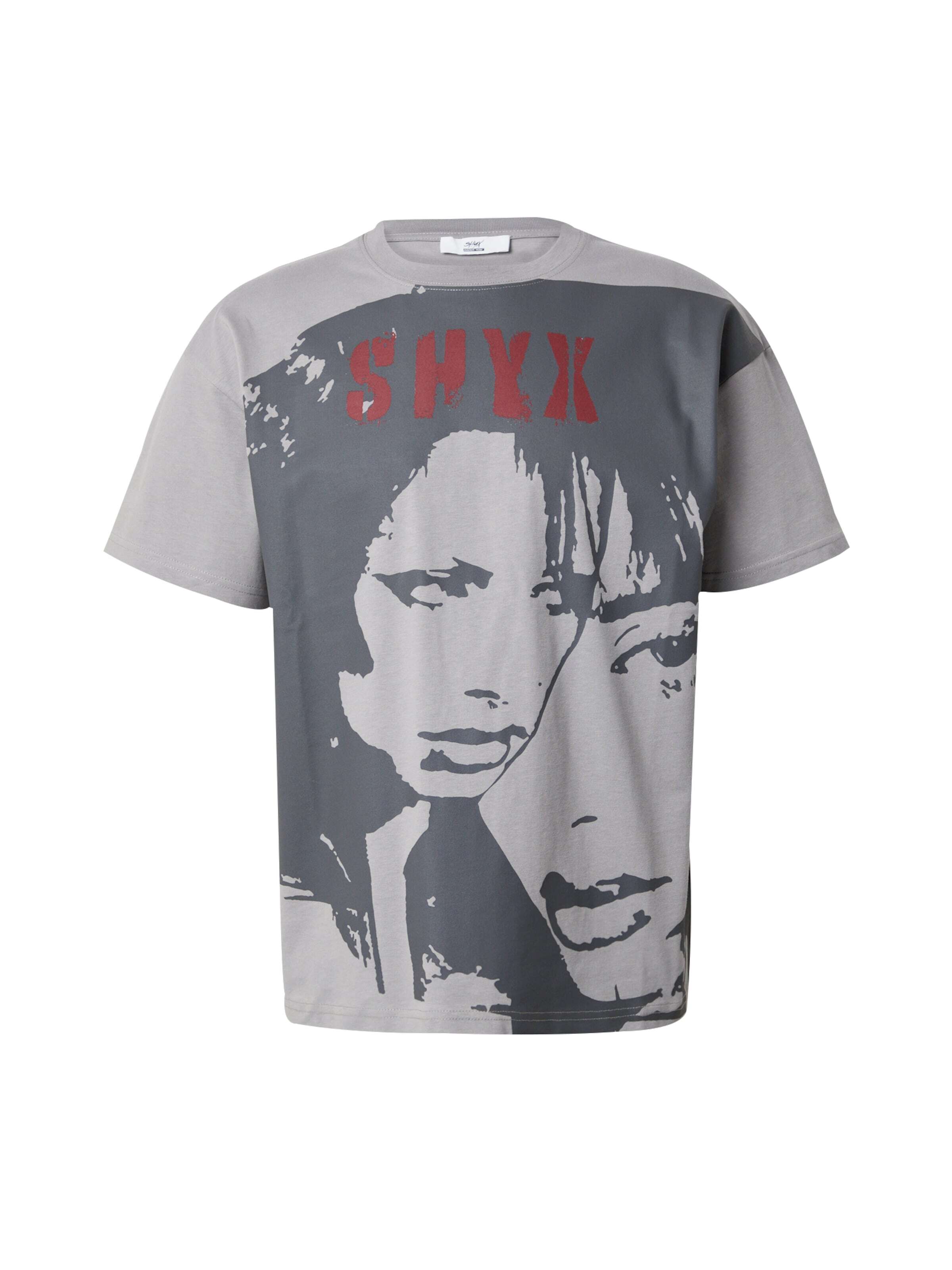 SHYX Majica siva / grafit / rdeča