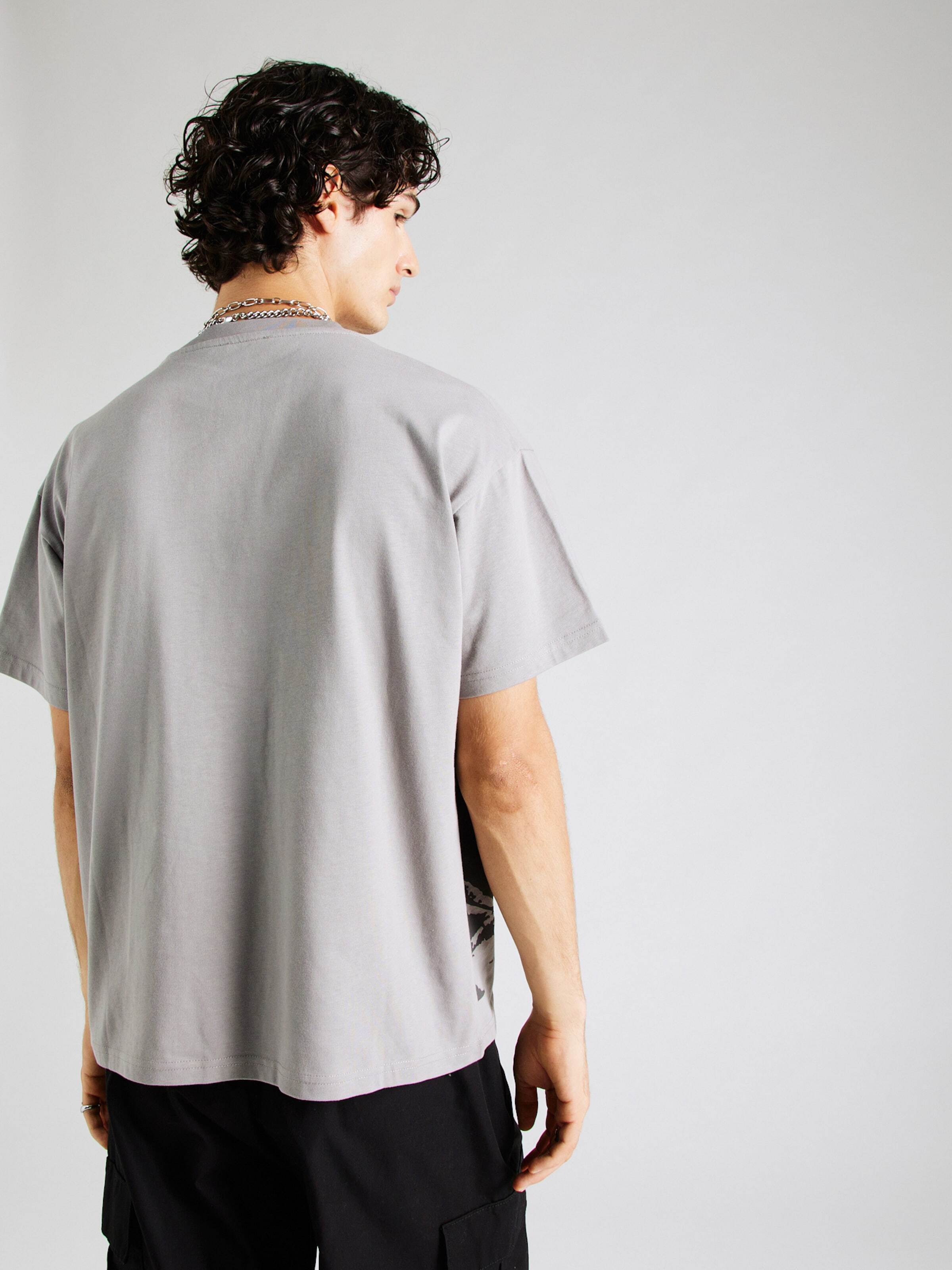 SHYX Majica siva / grafit / rdeča