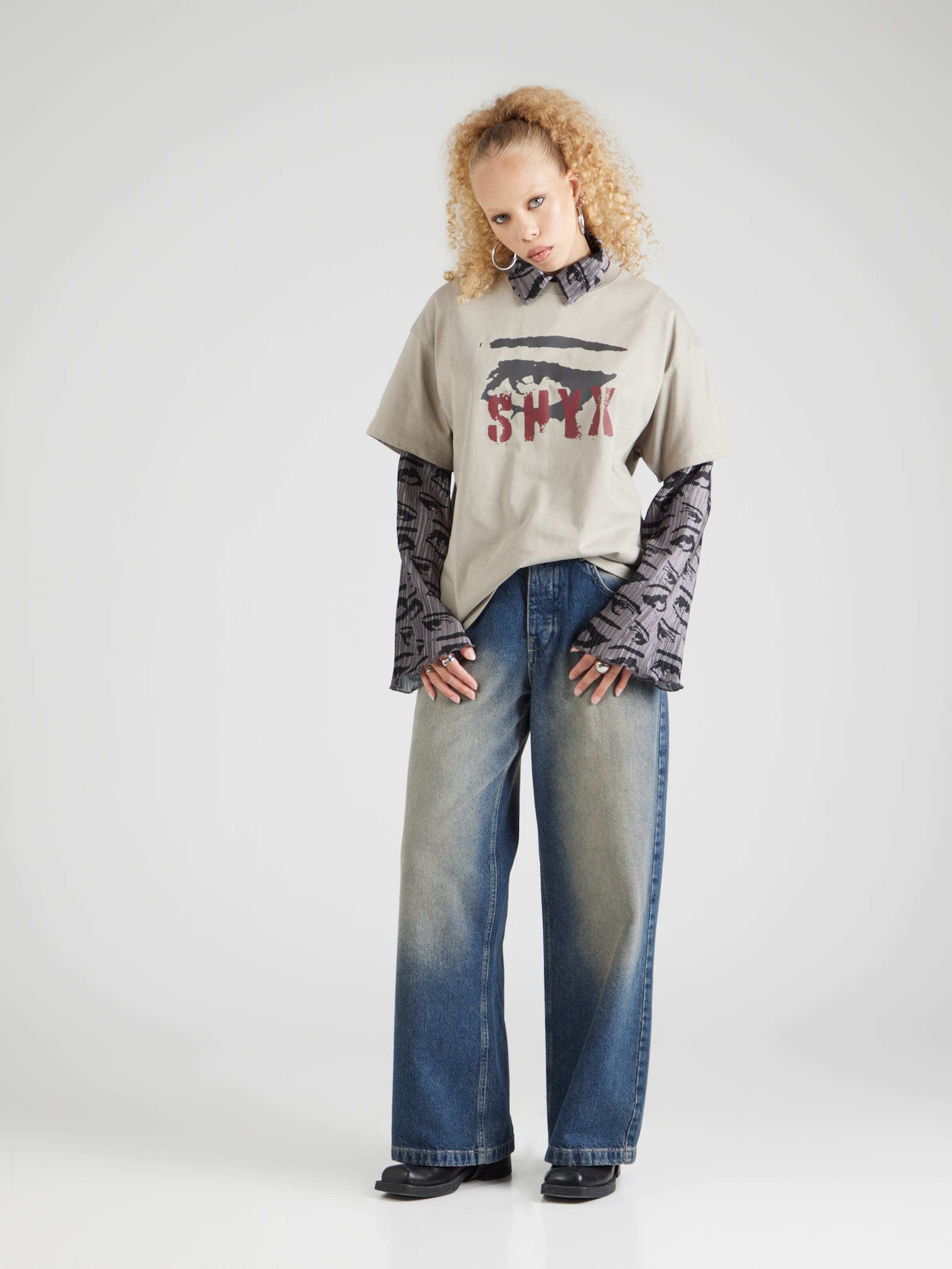 SHYX Majica temno siva / antracit / merlot