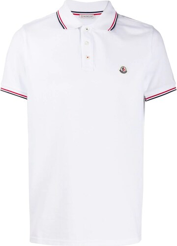 cliff background Troublesome Moncler logo patch polo shirt - White - GLAMI.si