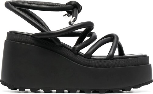 strappy platform sandals black