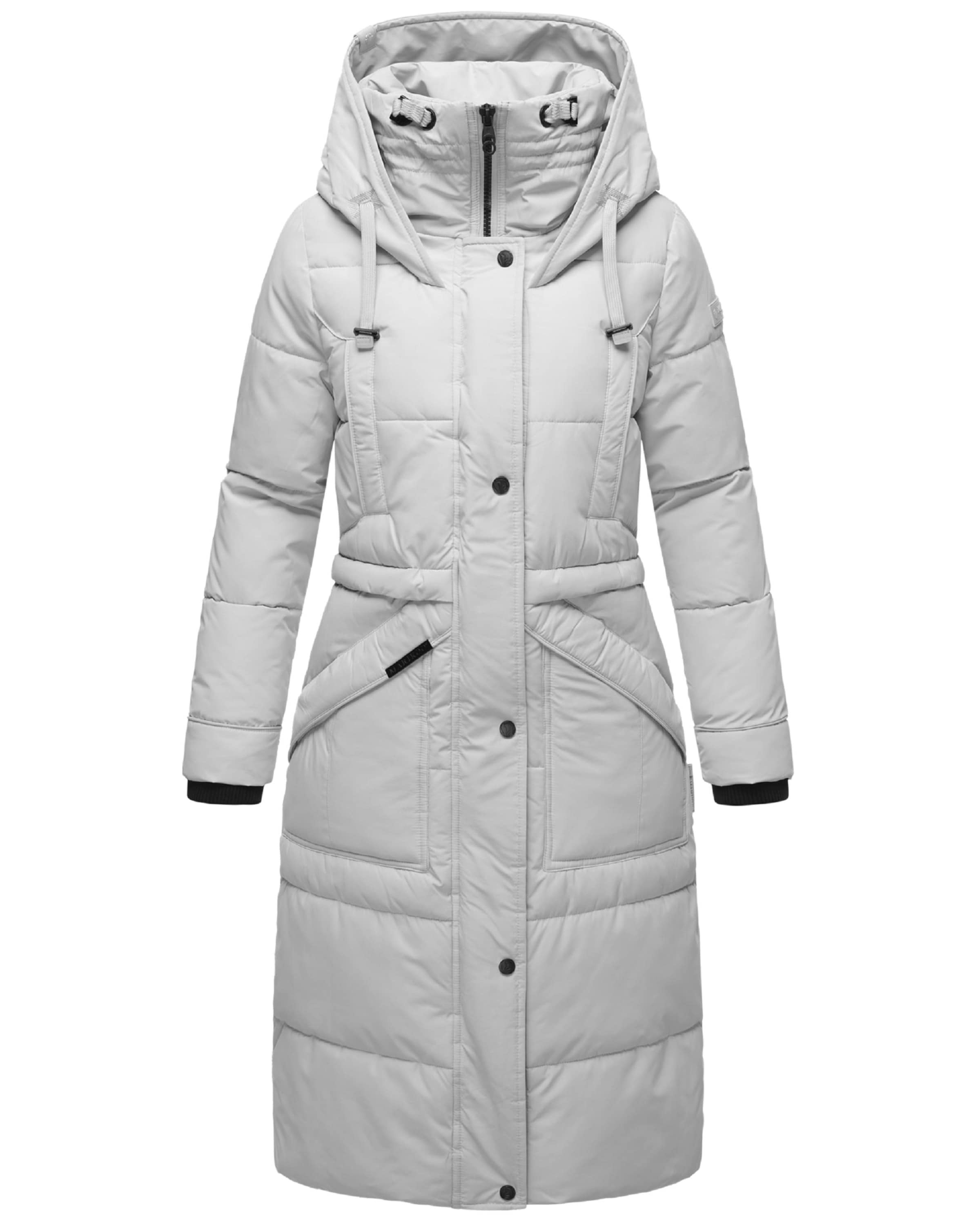 MARIKOO Zimski plašč 'Ayumii' svetlo siva / črna