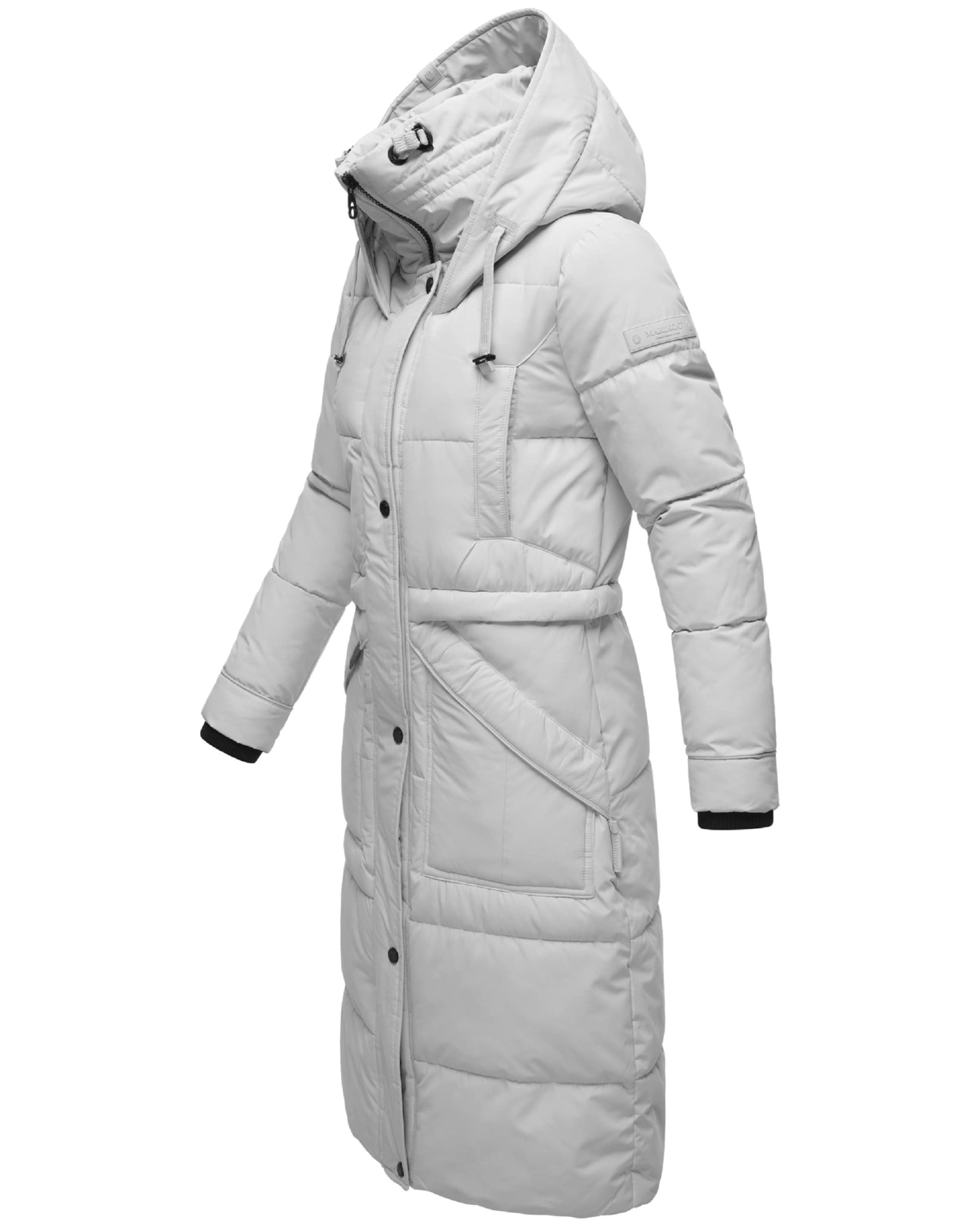 MARIKOO Zimski plašč 'Ayumii' svetlo siva / črna
