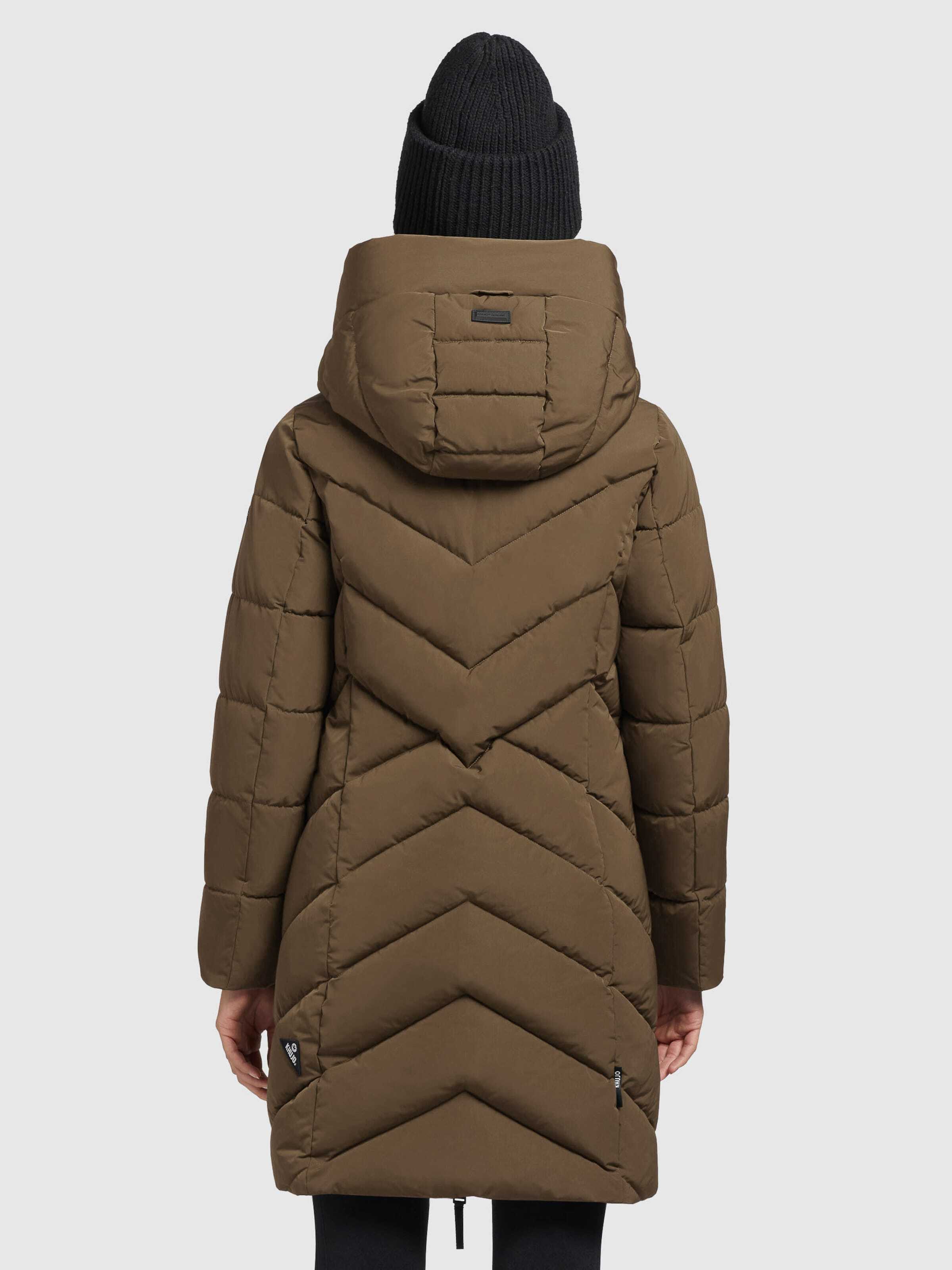 khujo Zimski plašč 'Darka' sepija / črna / bela