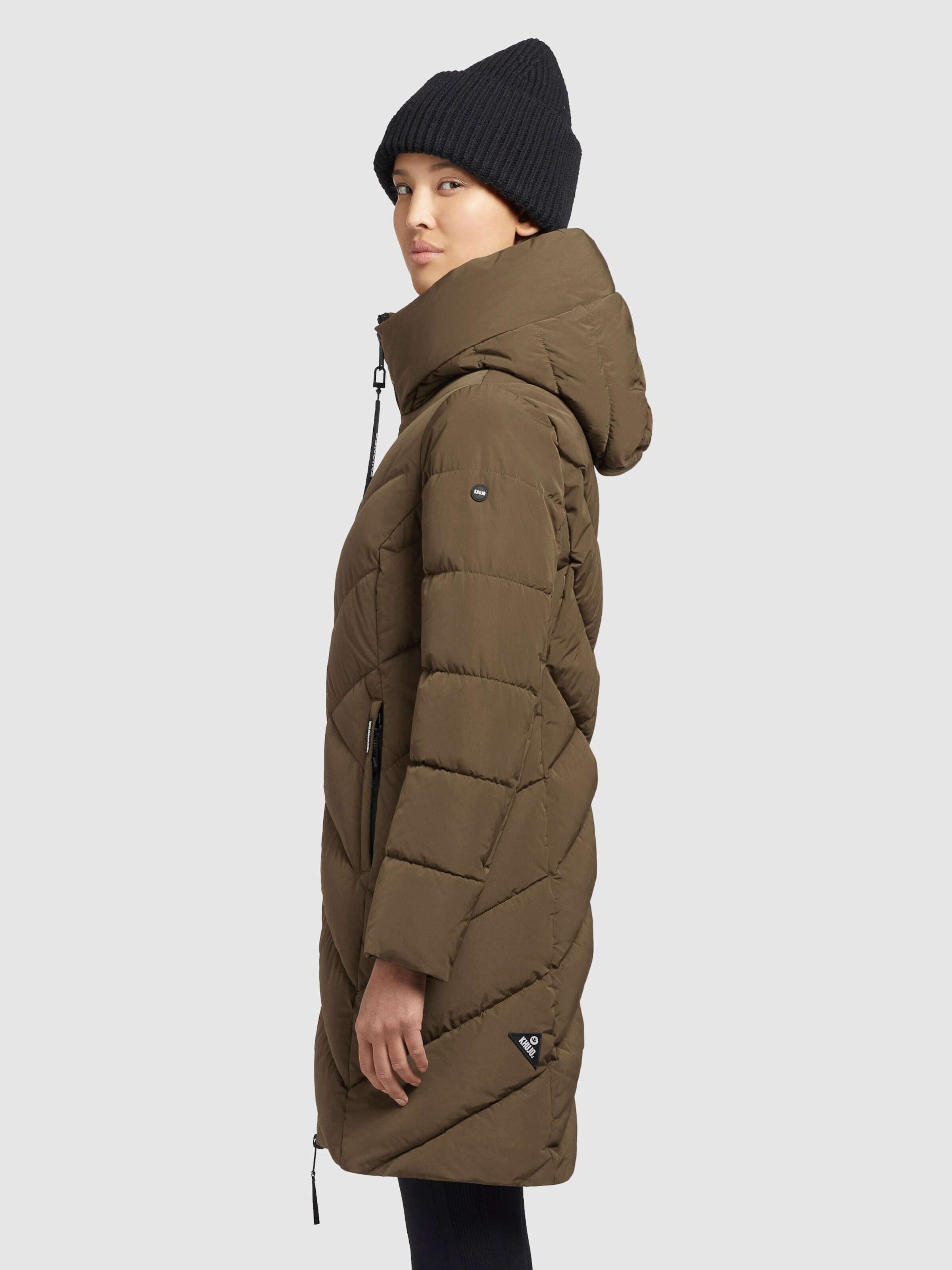 khujo Zimski plašč 'Darka' sepija / črna / bela