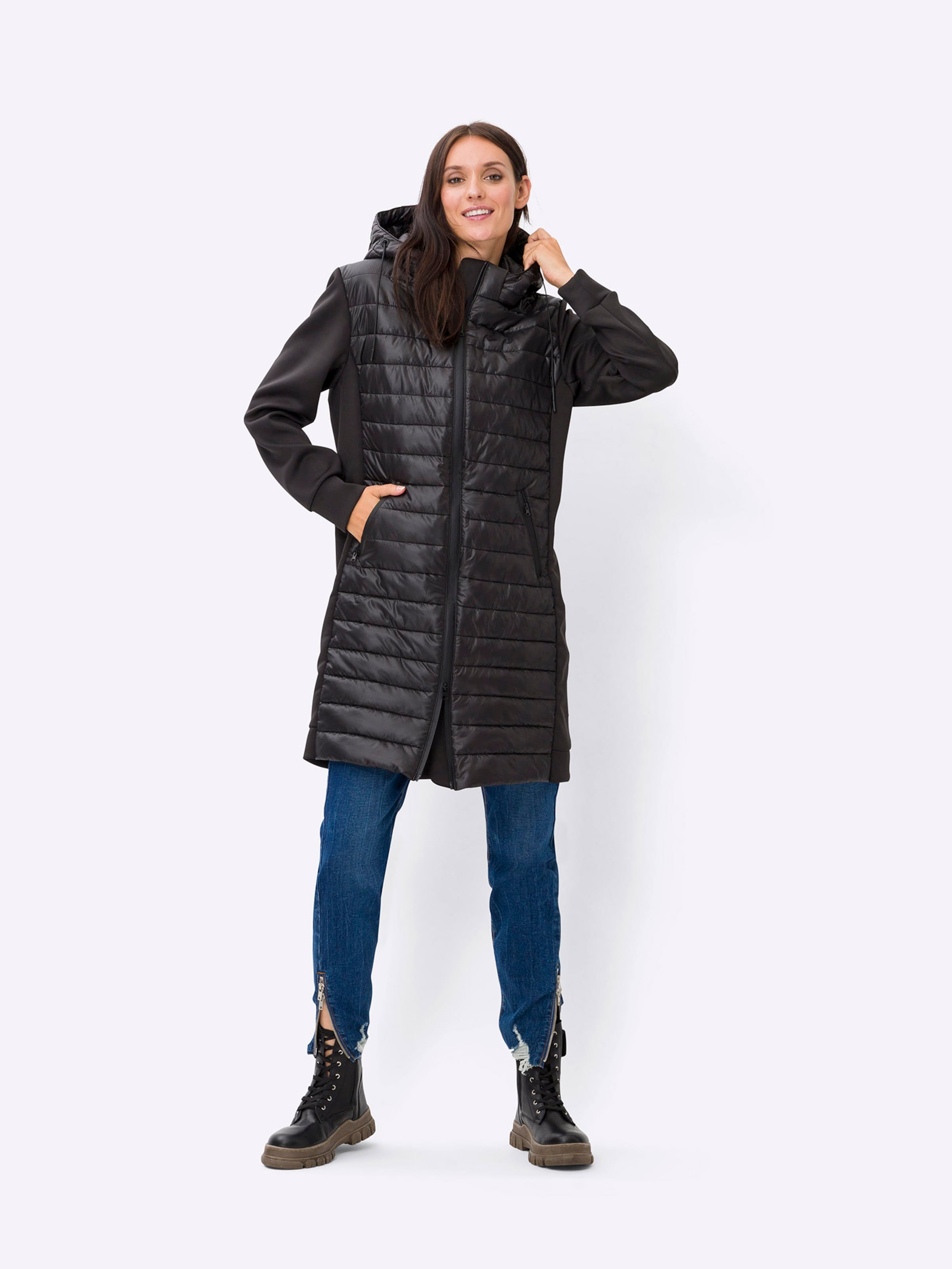 heine Prehoden plašč črna