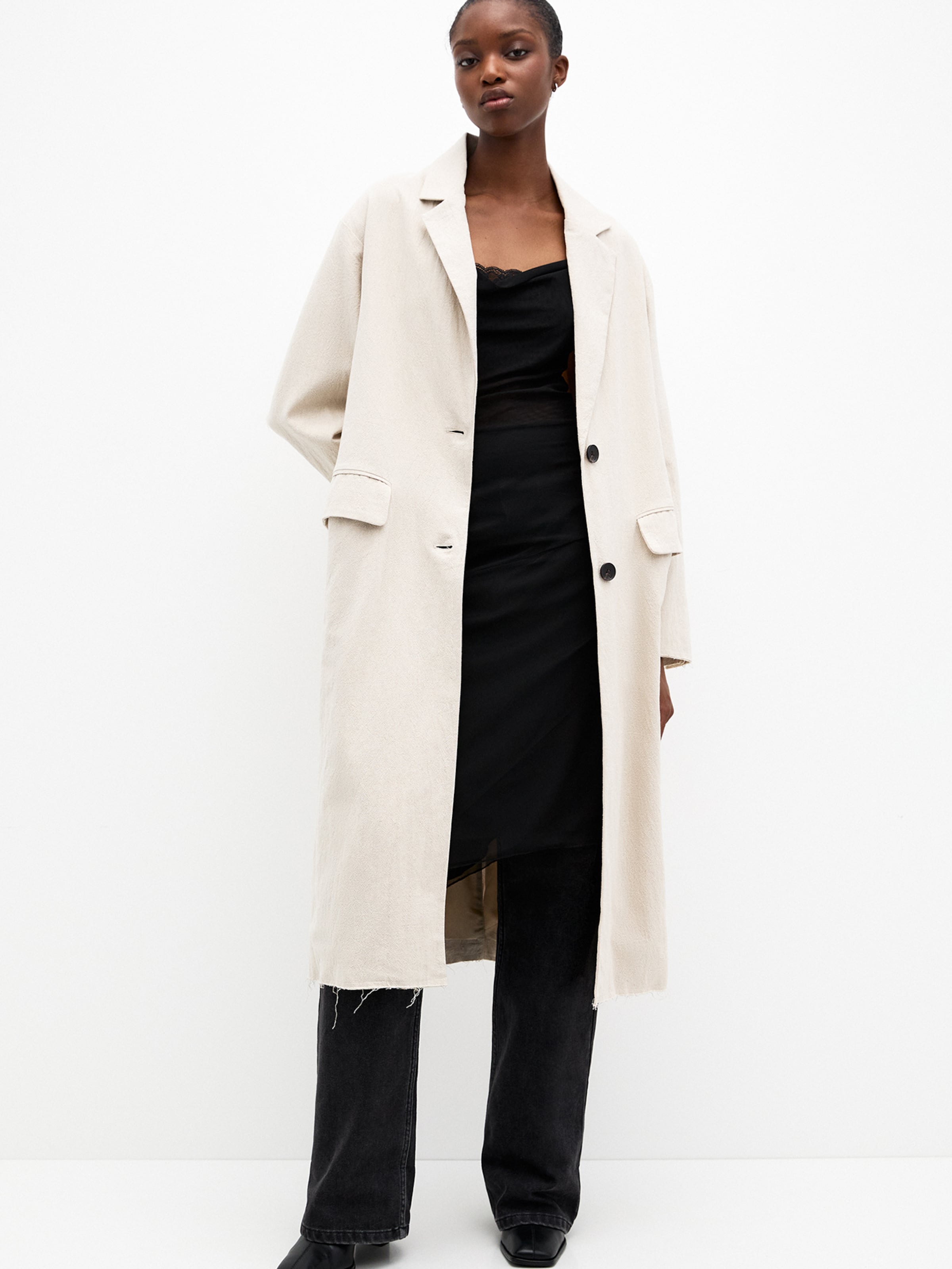 Pull&Bear Prehoden plašč ecru