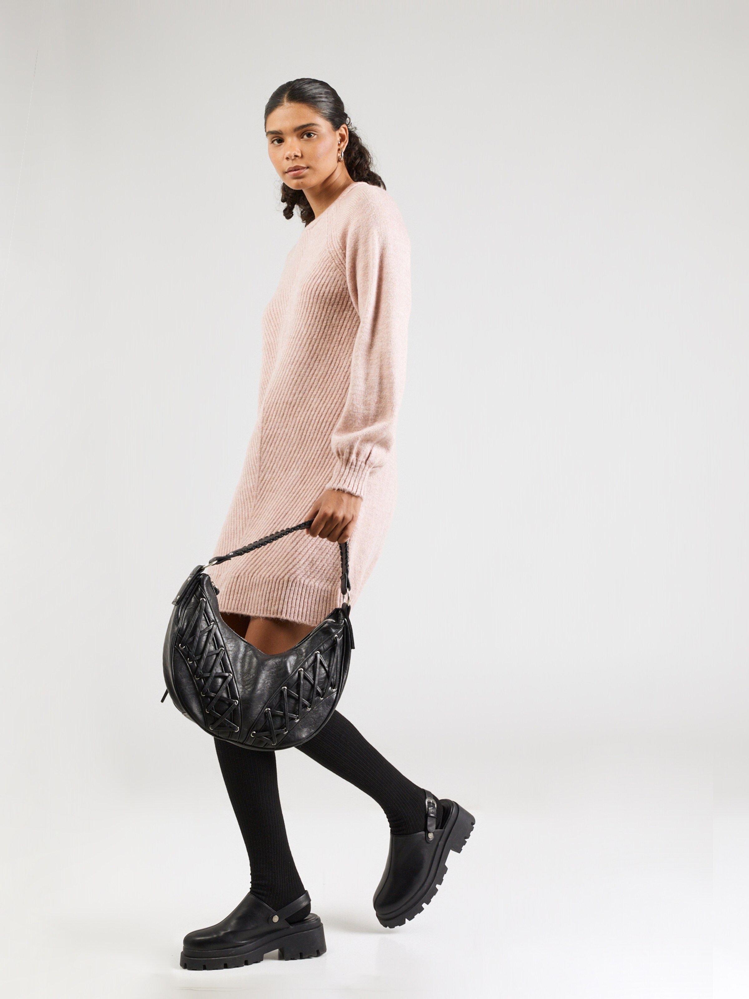 ABOUT YOU Pletena obleka 'Branka' rosé