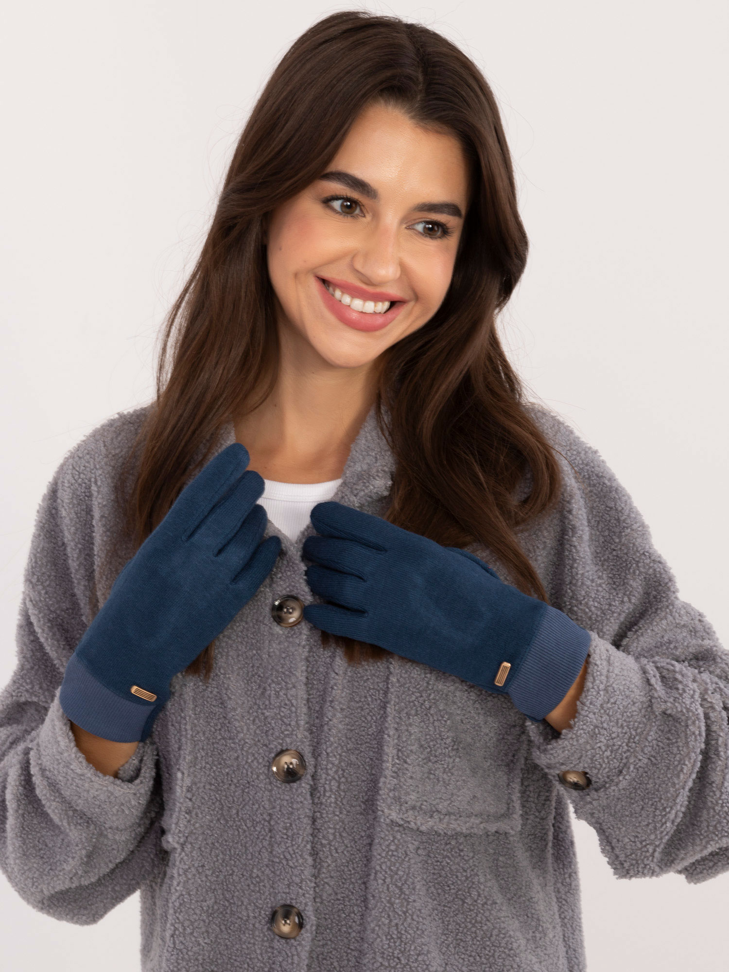 Wool Fashion Italia Gloves-AT-RK-23905.03X-marine