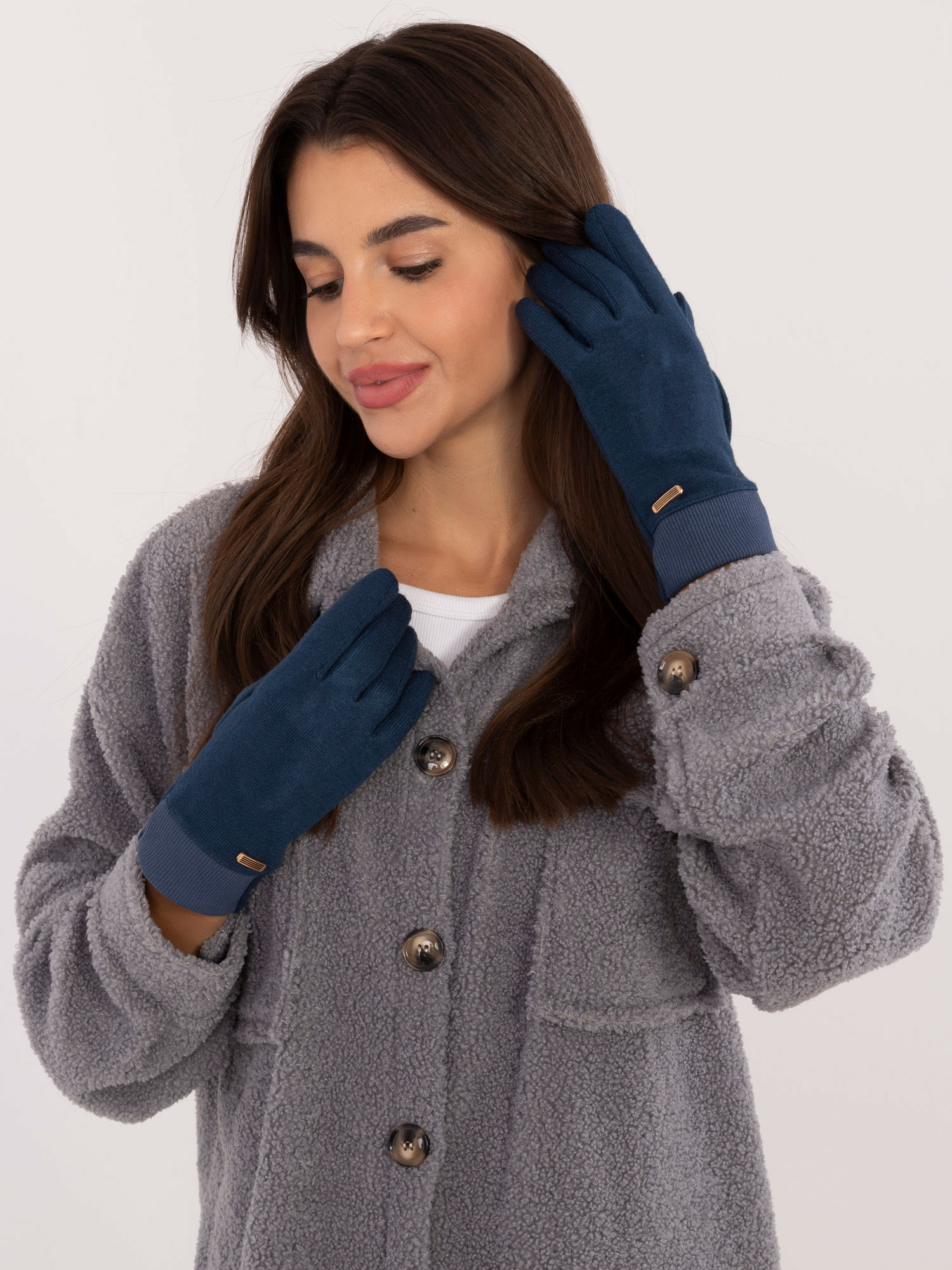 Wool Fashion Italia Gloves-AT-RK-23905.03X-marine