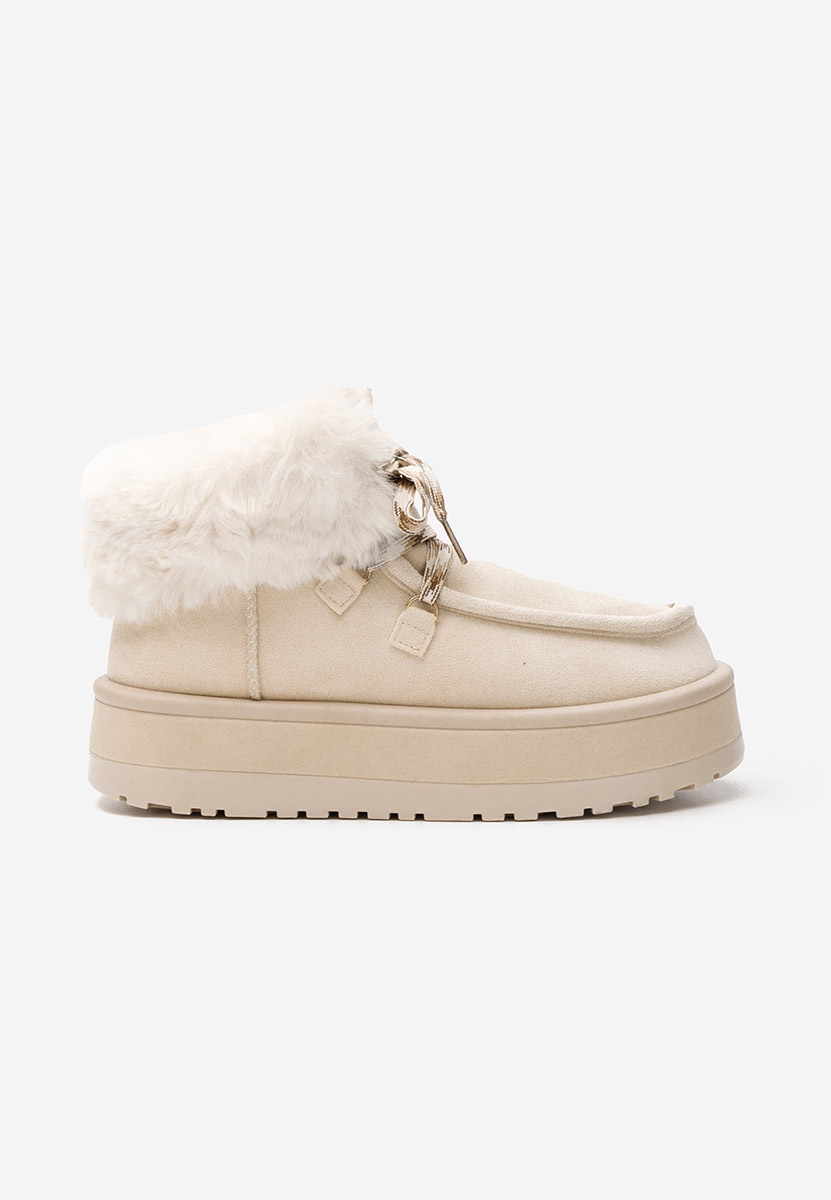 Zapatos Gležnjarji s platformo Aseva bež