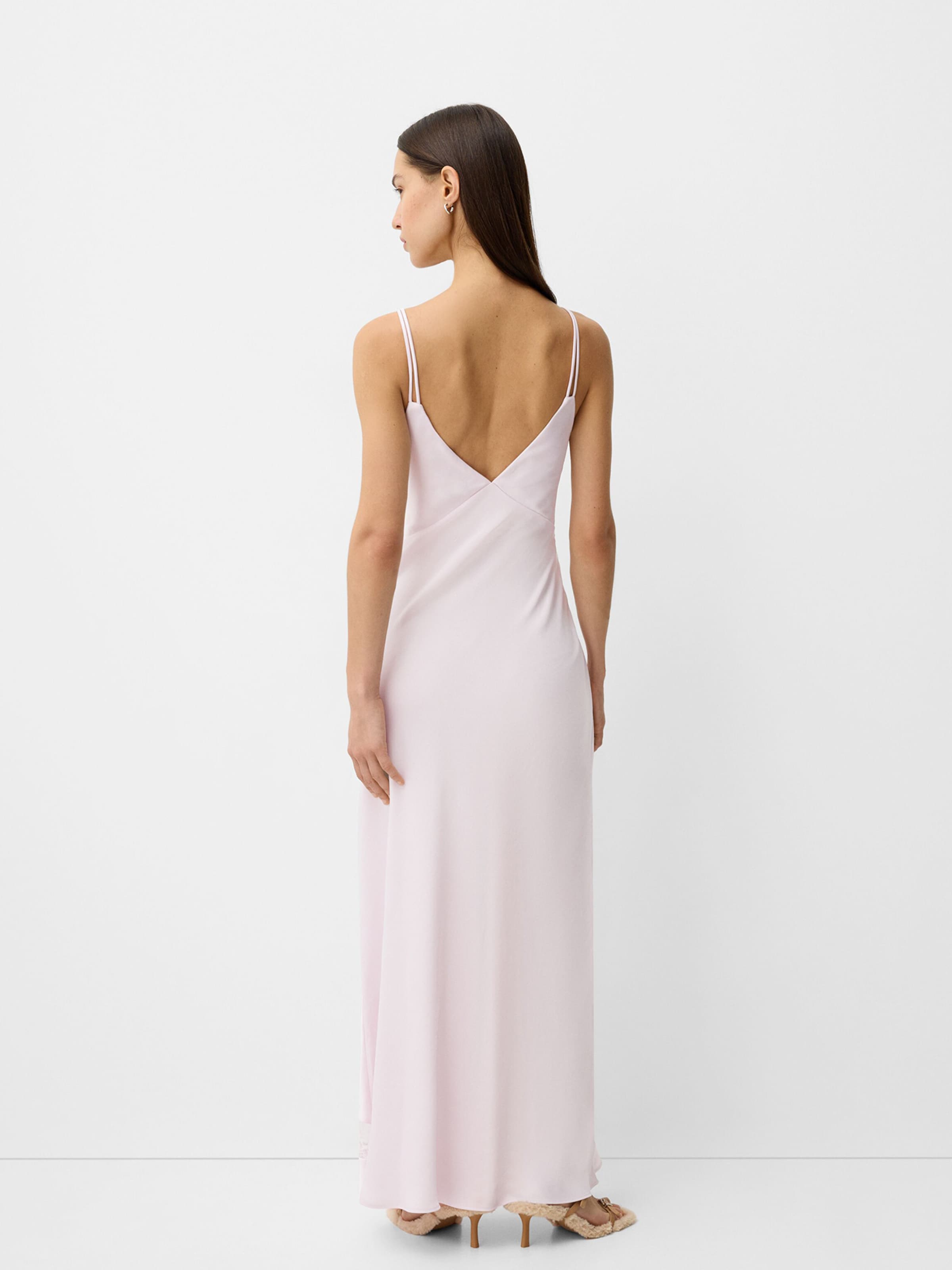 Bershka Večerna obleka pastelno roza