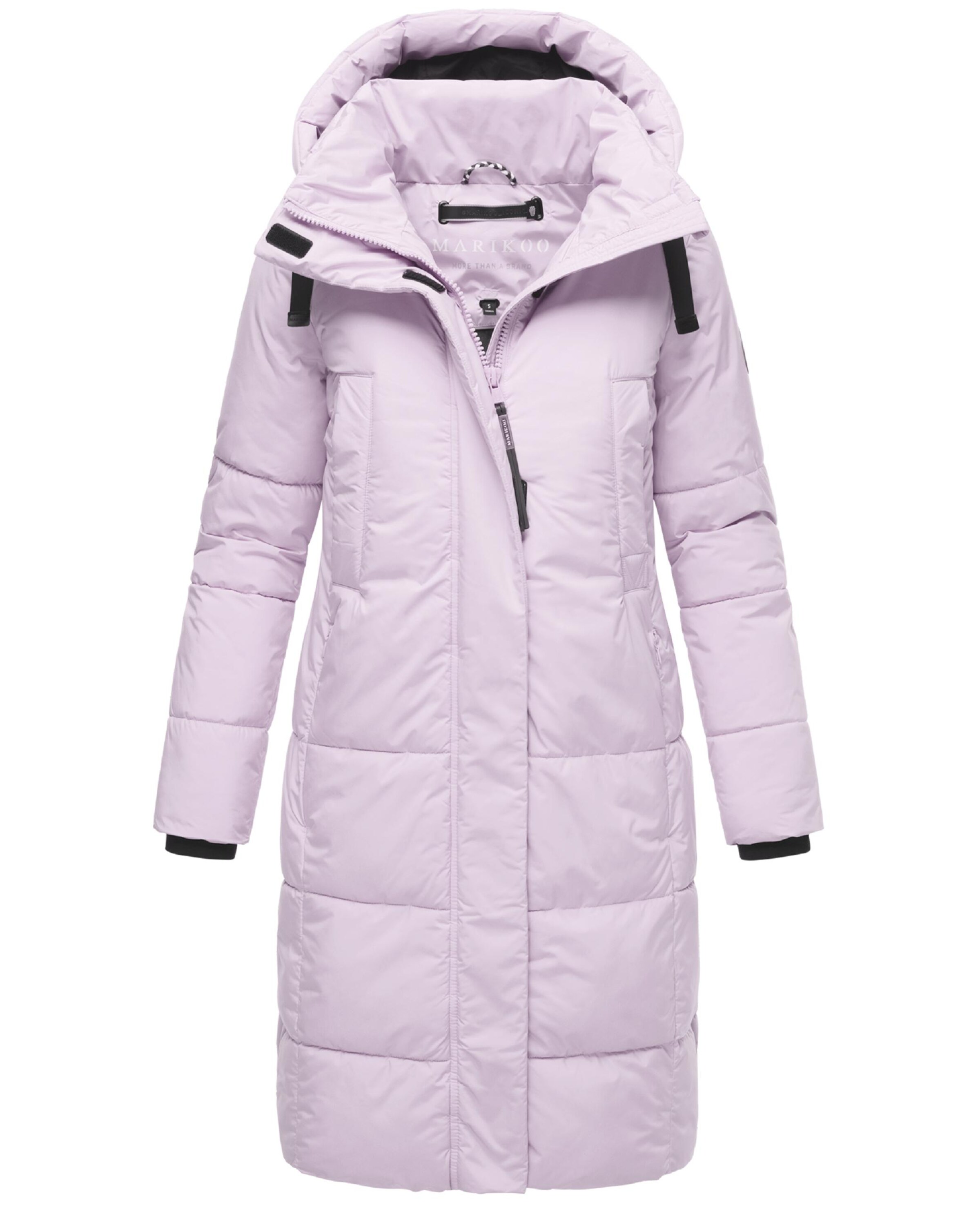 MARIKOO Zimski plašč roza / črna