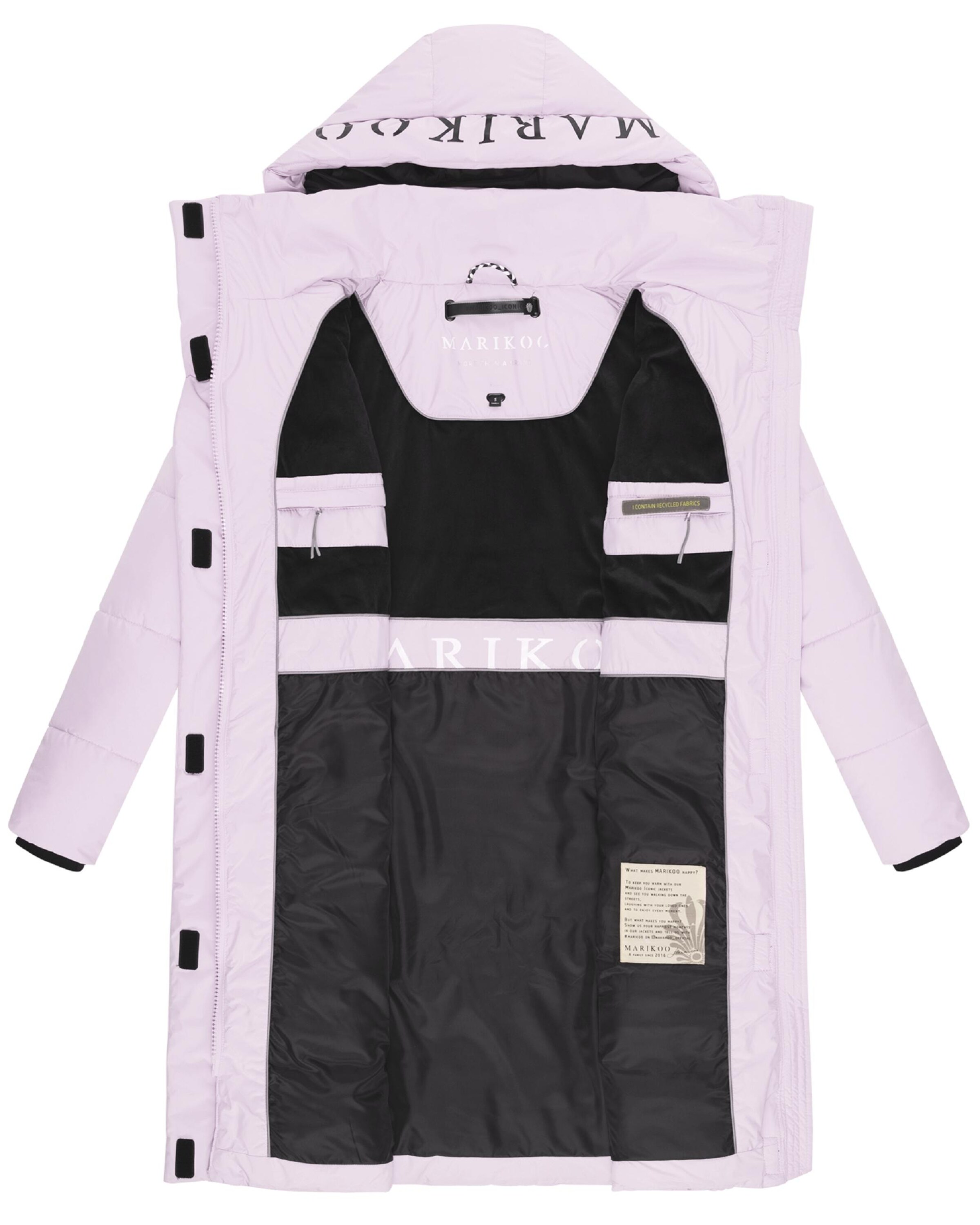 MARIKOO Zimski plašč roza / črna