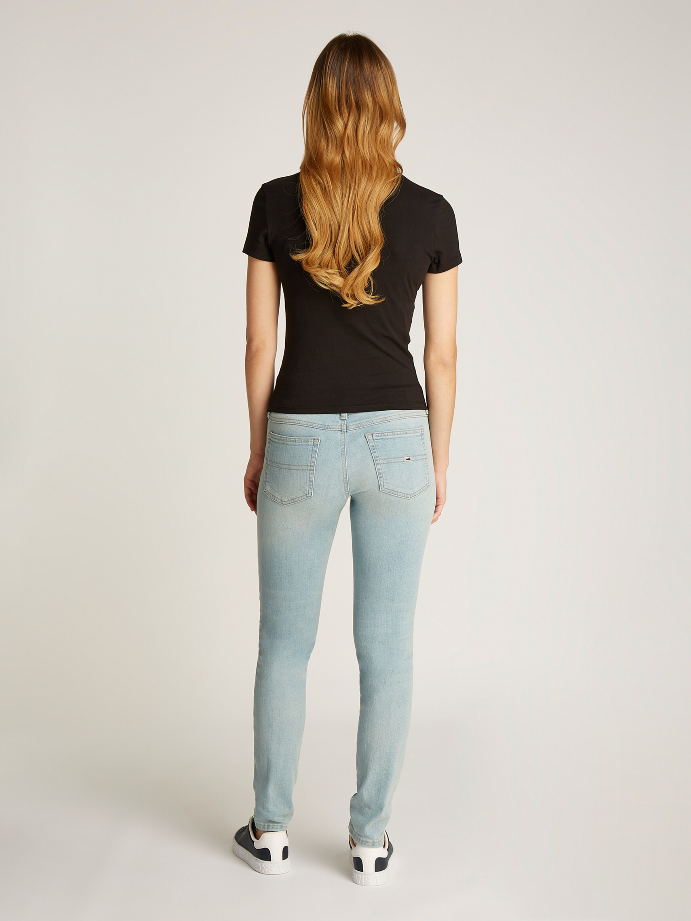 Tommy Jeans Majica črna / bela